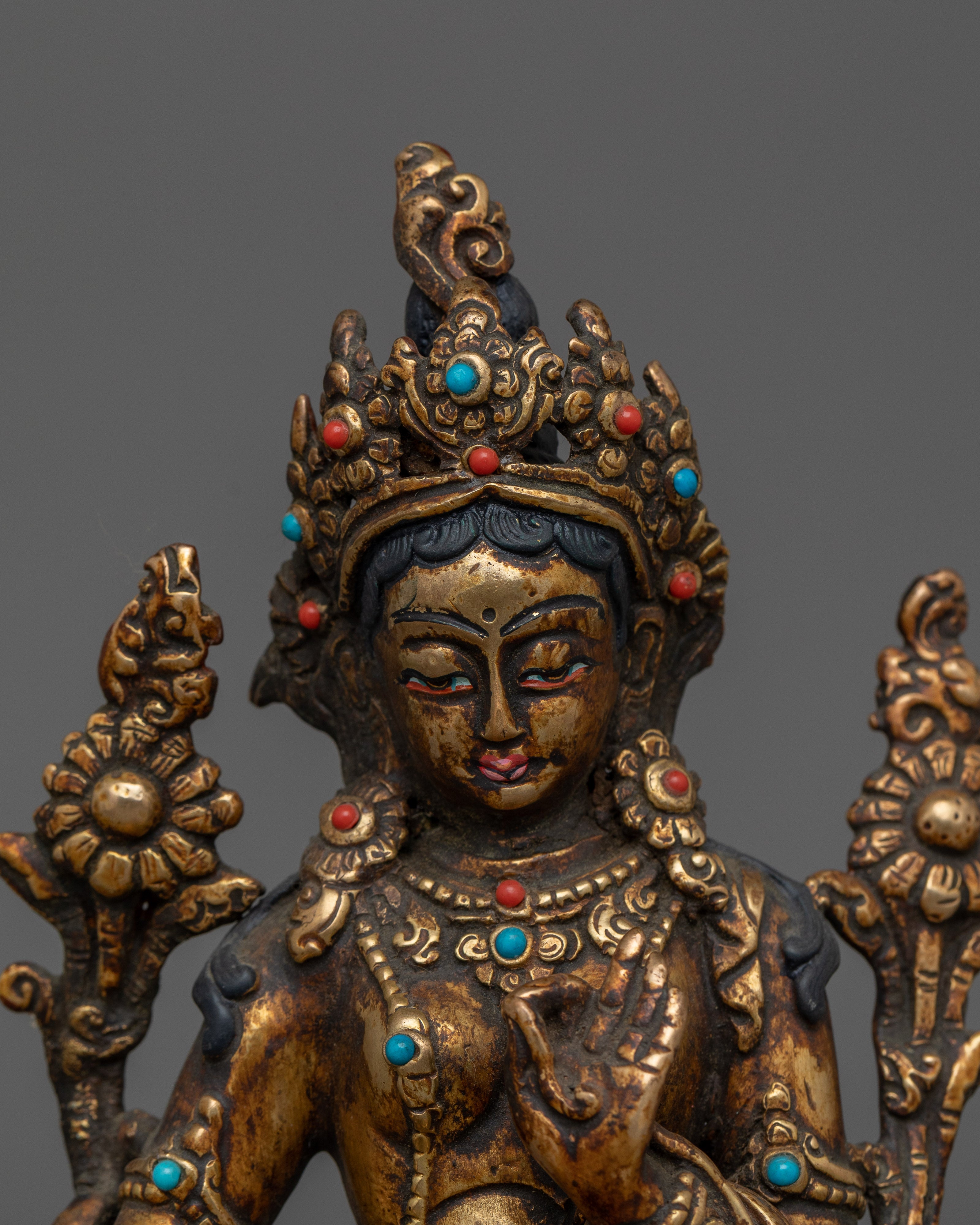 Handcrafted Statue of Green Tara | Traditional Artwork