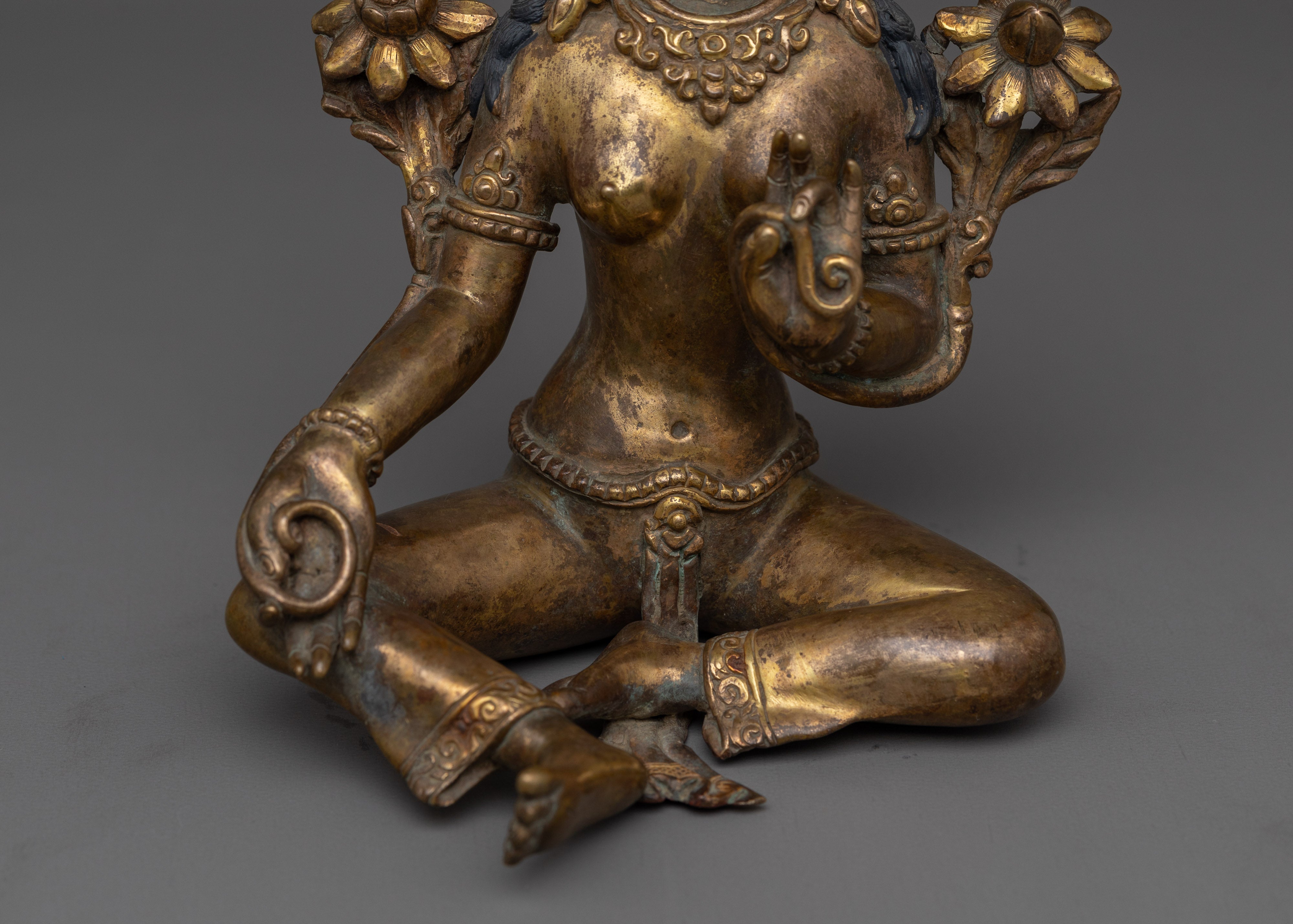 Himalayan Statue of Green Tara | The Goddess of Protection