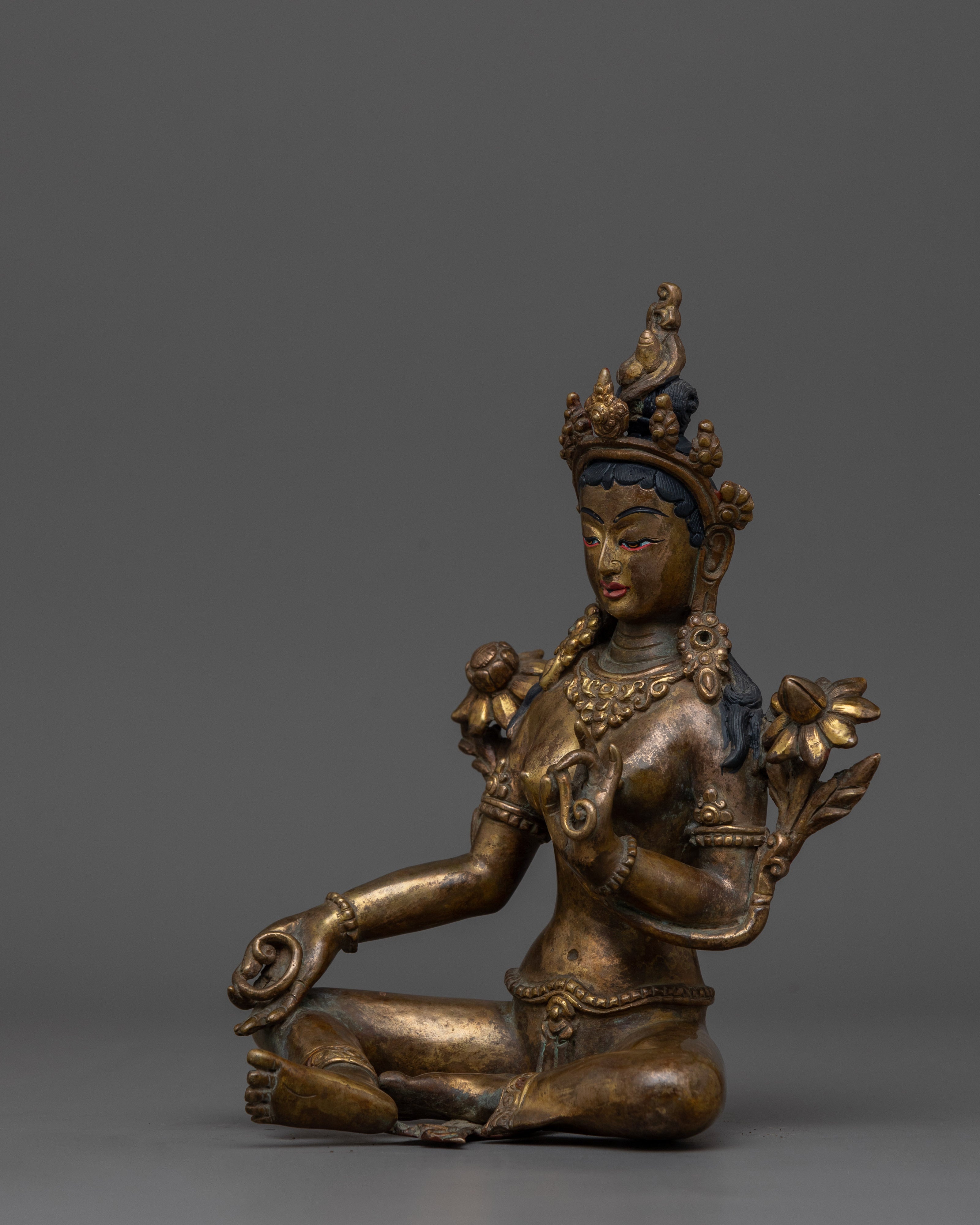 Himalayan Statue of Green Tara | The Goddess of Protection
