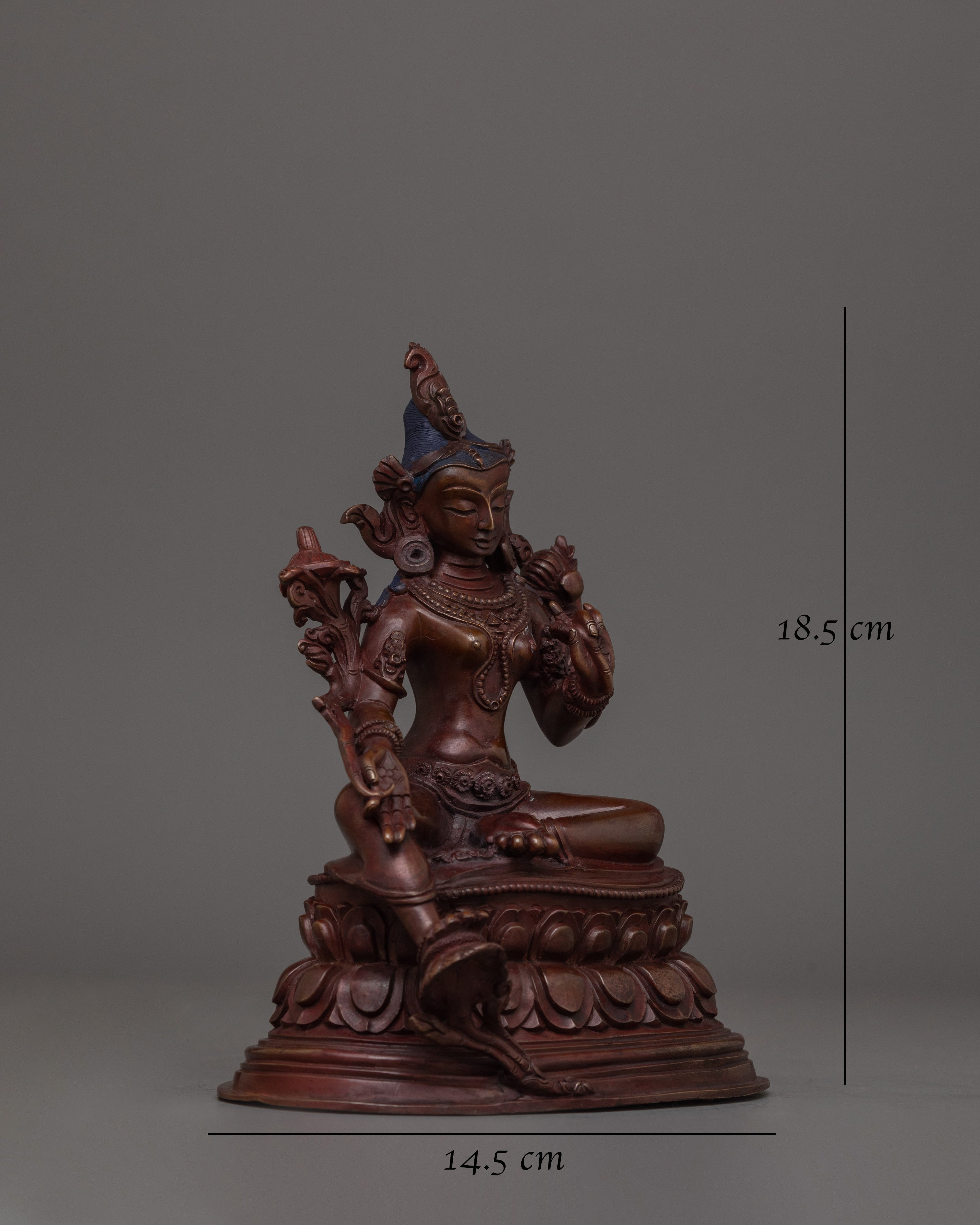 7.3 Inches Small Green Tara Statue
