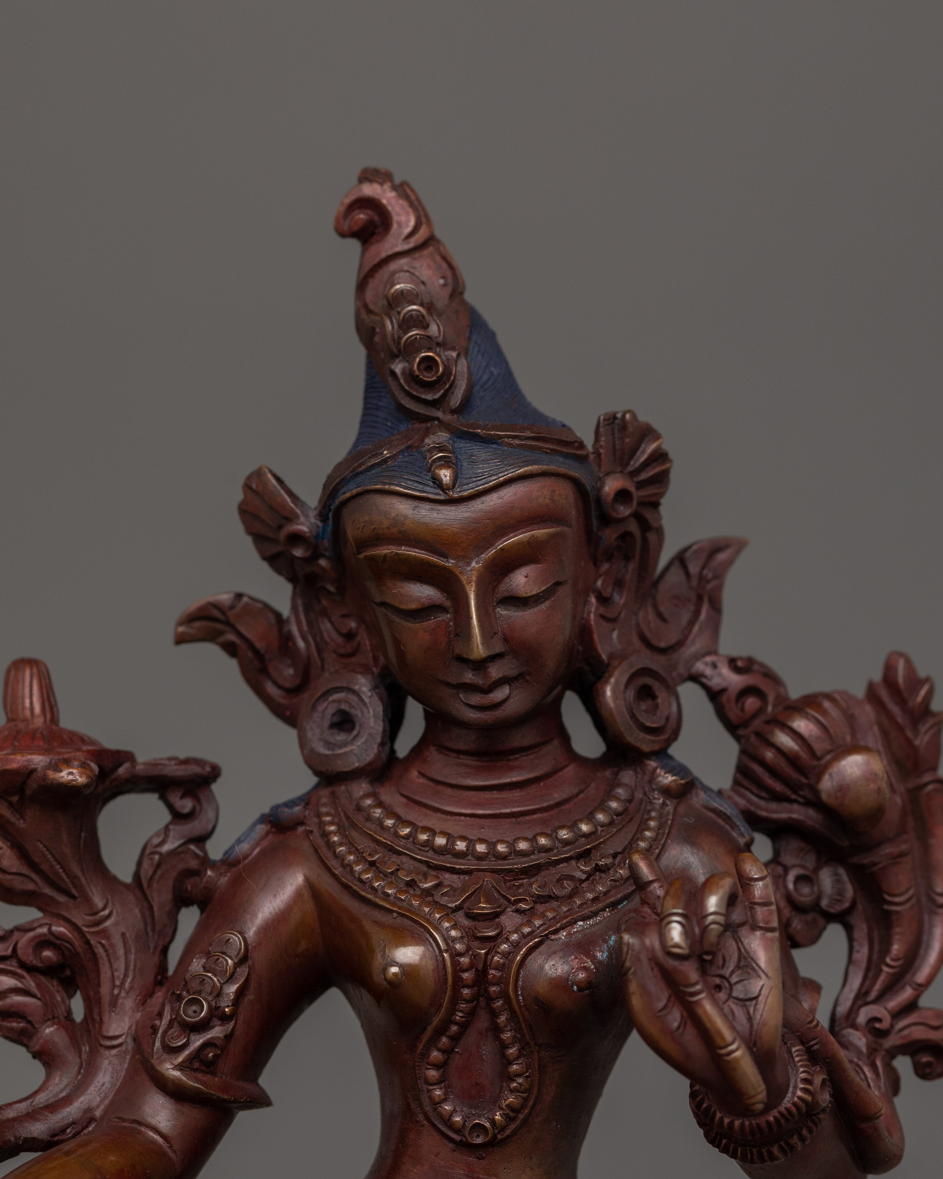 7.3 Inches Small Green Tara Statue | The Swift Liberator and Compassionate Savior