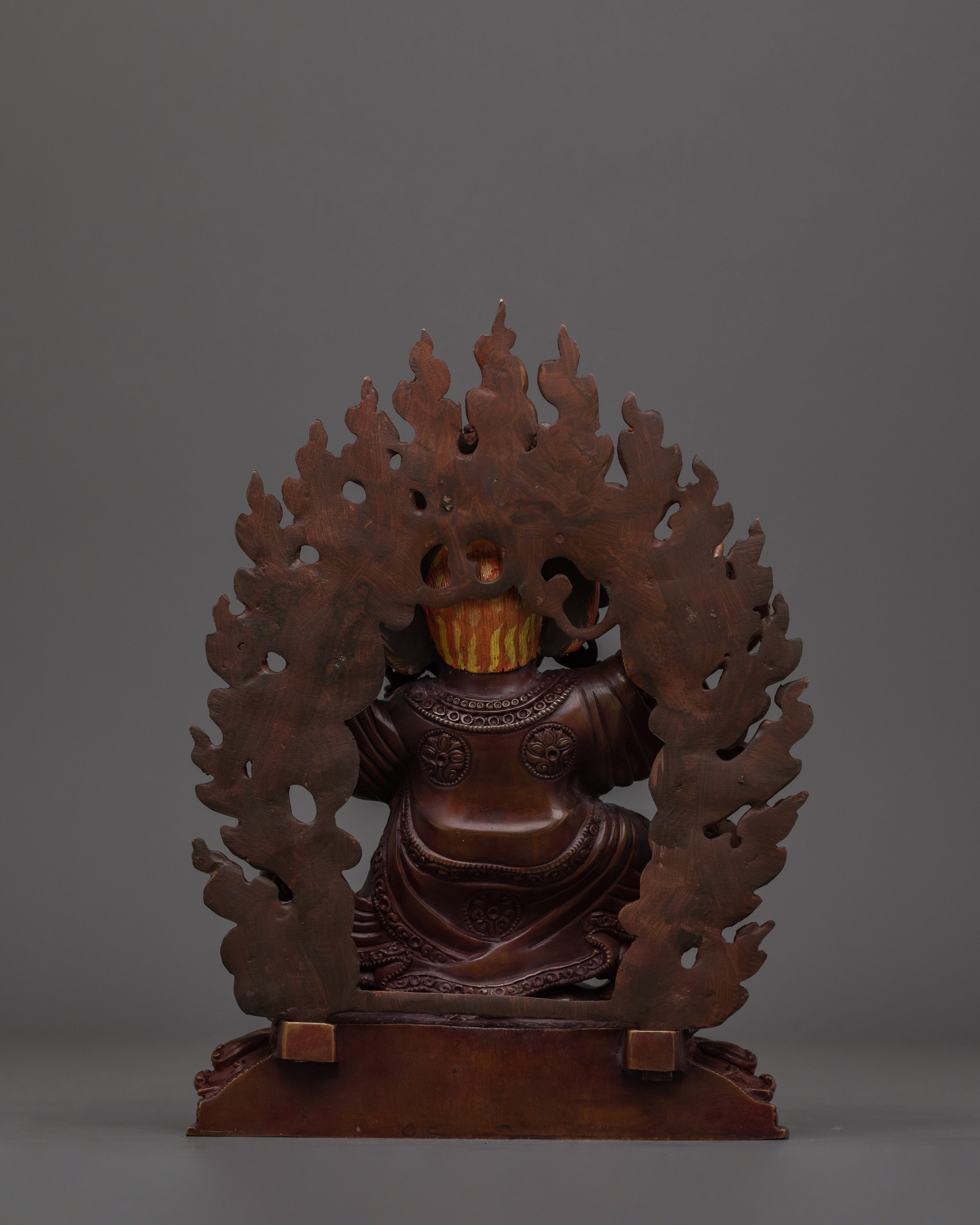 Handmade Mahakala Bernagchen Statue | Oxidized Copper Body Sculpture