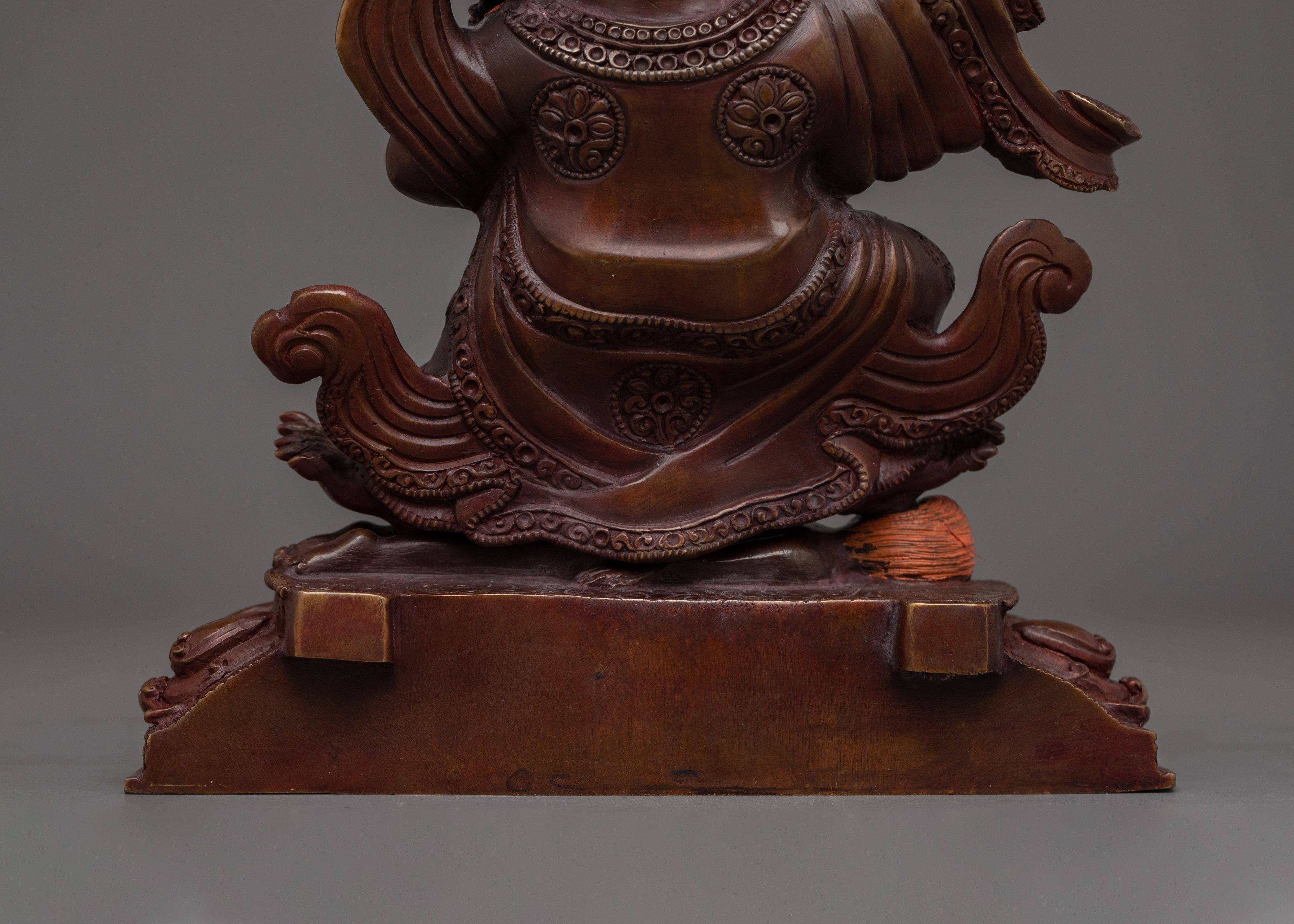 Handmade Mahakala Bernagchen Statue | Oxidized Copper Body Sculpture