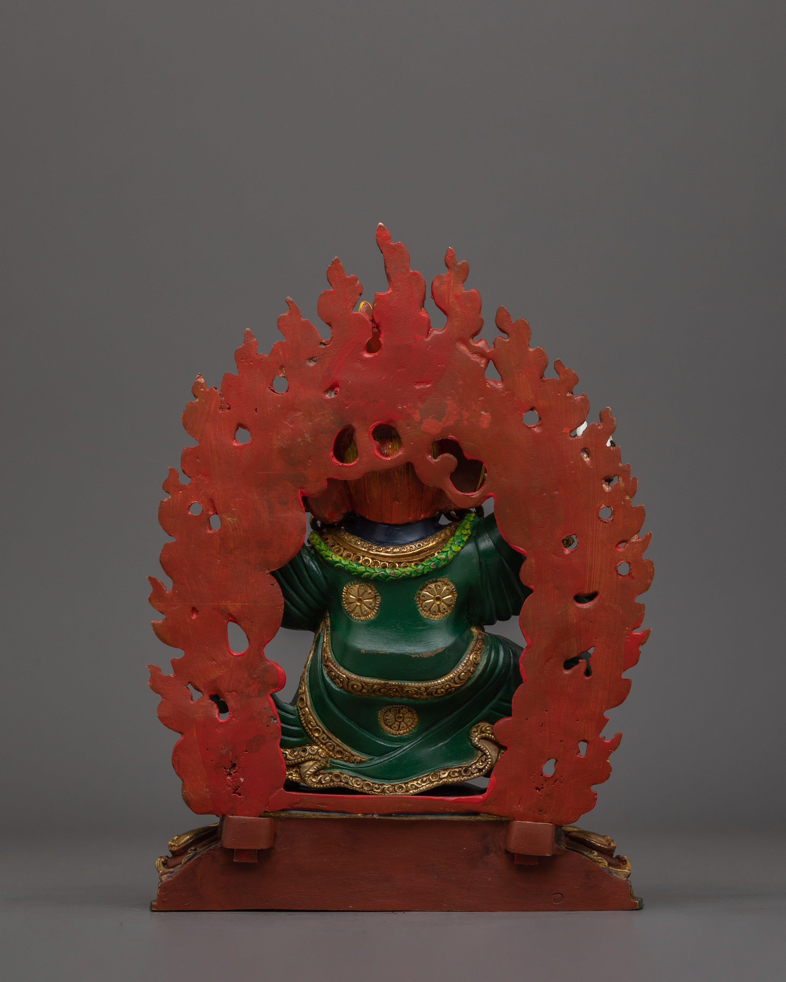 24K Gold Gilded Mahakala Bernagchen Statue | Protector of the Karma Kagyu Lineage