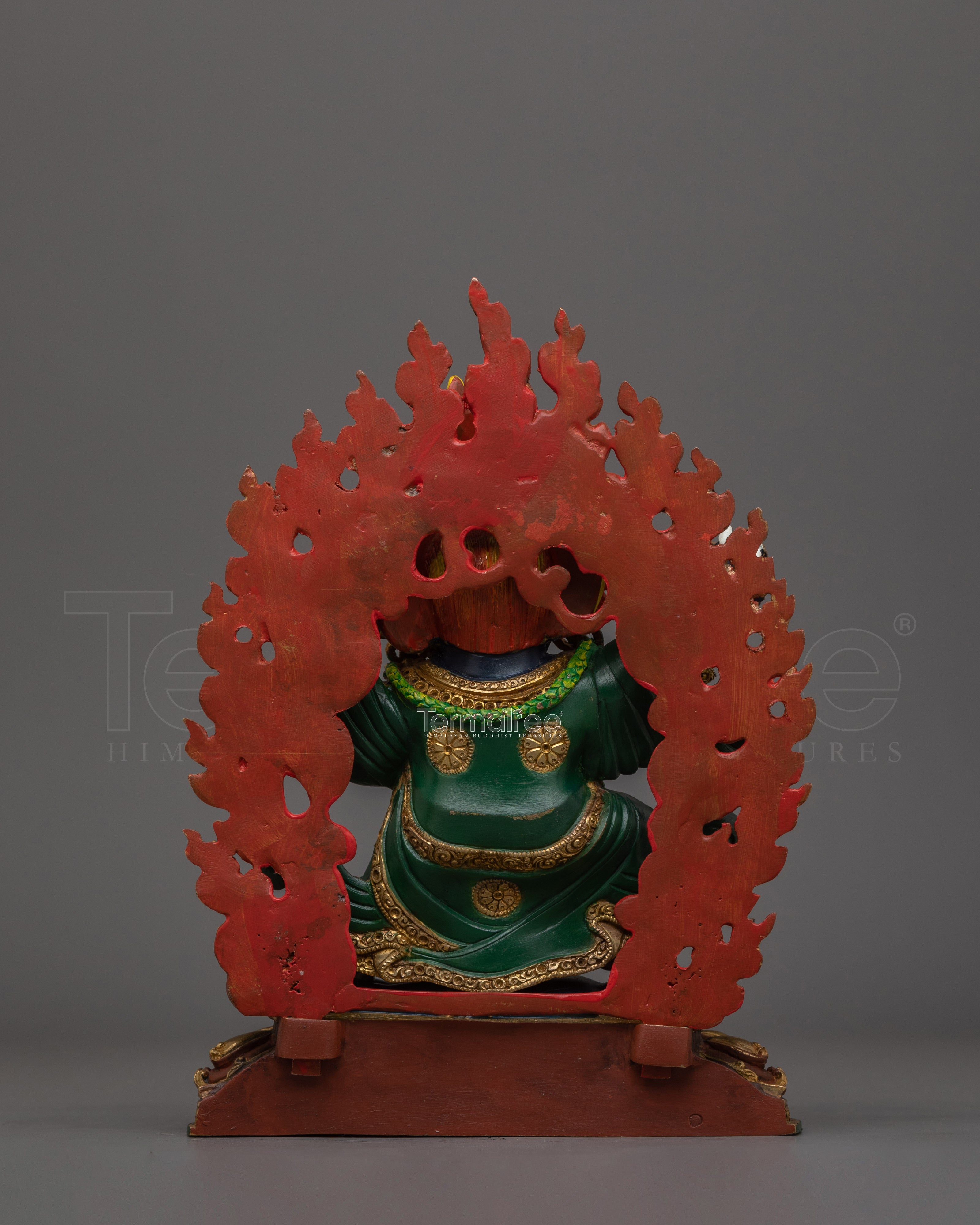 24K Gold Gilded Mahakala Bernagchen Statue | Protector of the Karma Kagyu Lineage