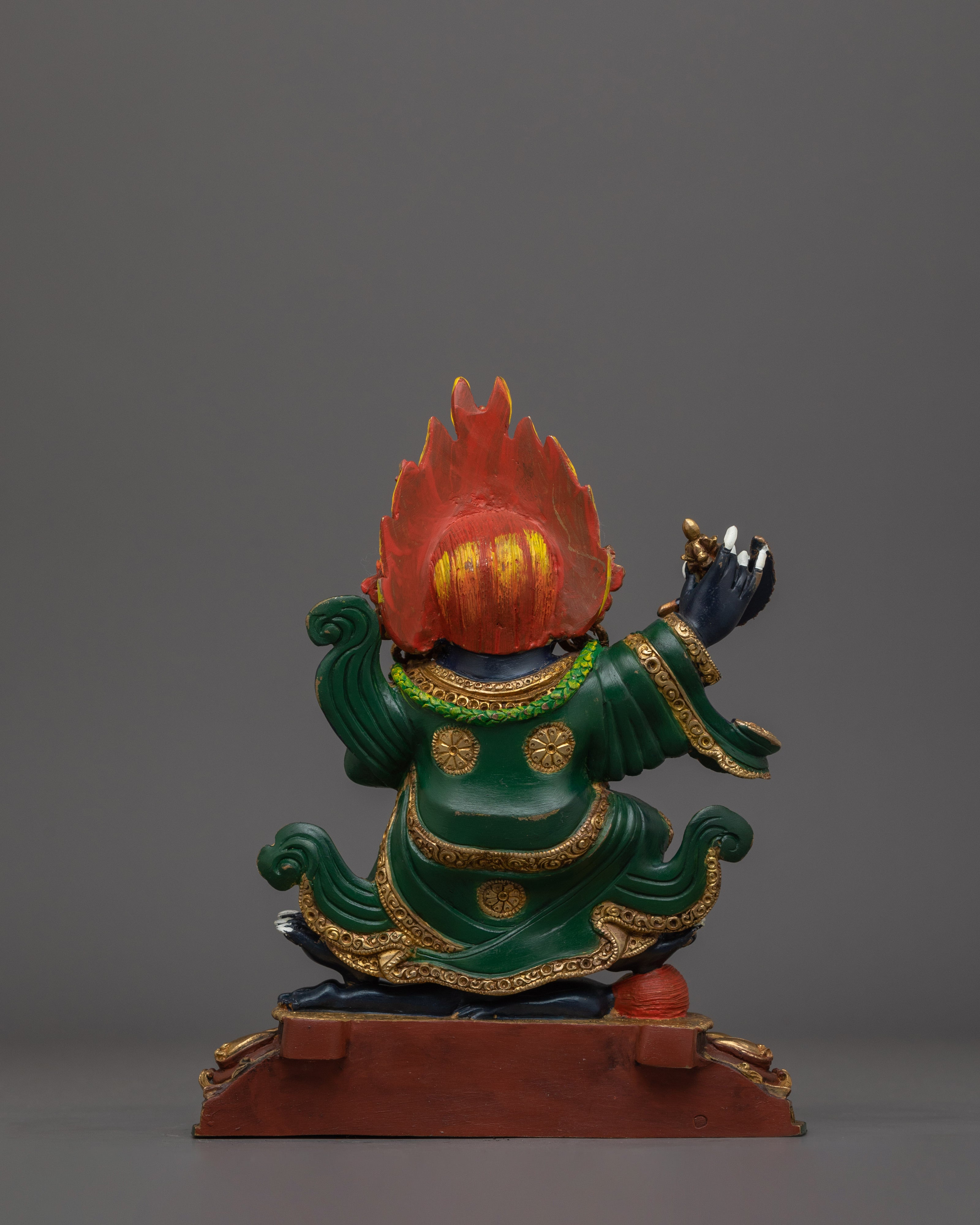 24K Gold Gilded Mahakala Bernagchen Statue | Protector of the Karma Kagyu Lineage