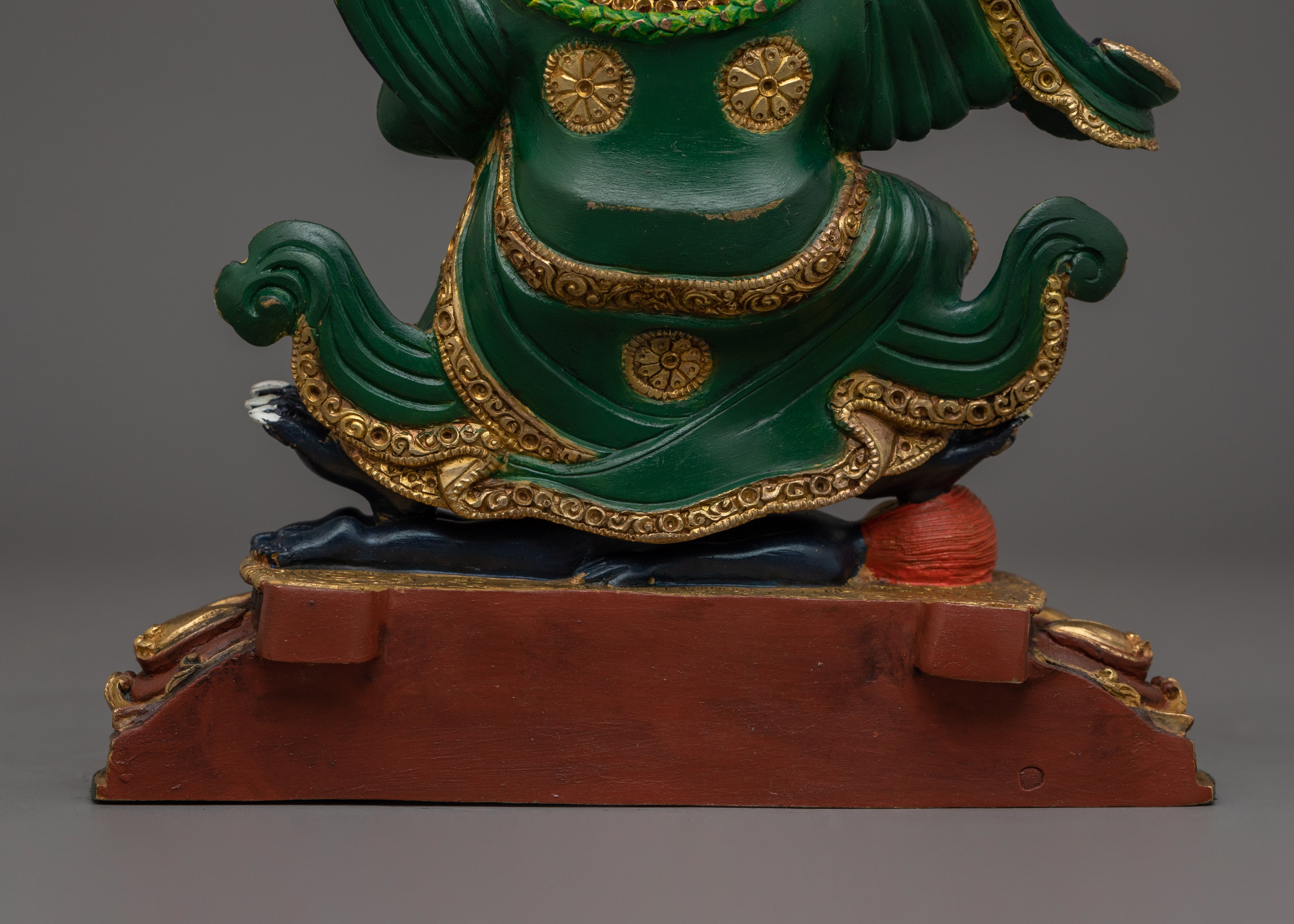 24K Gold Gilded Mahakala Bernagchen Statue | Protector of the Karma Kagyu Lineage