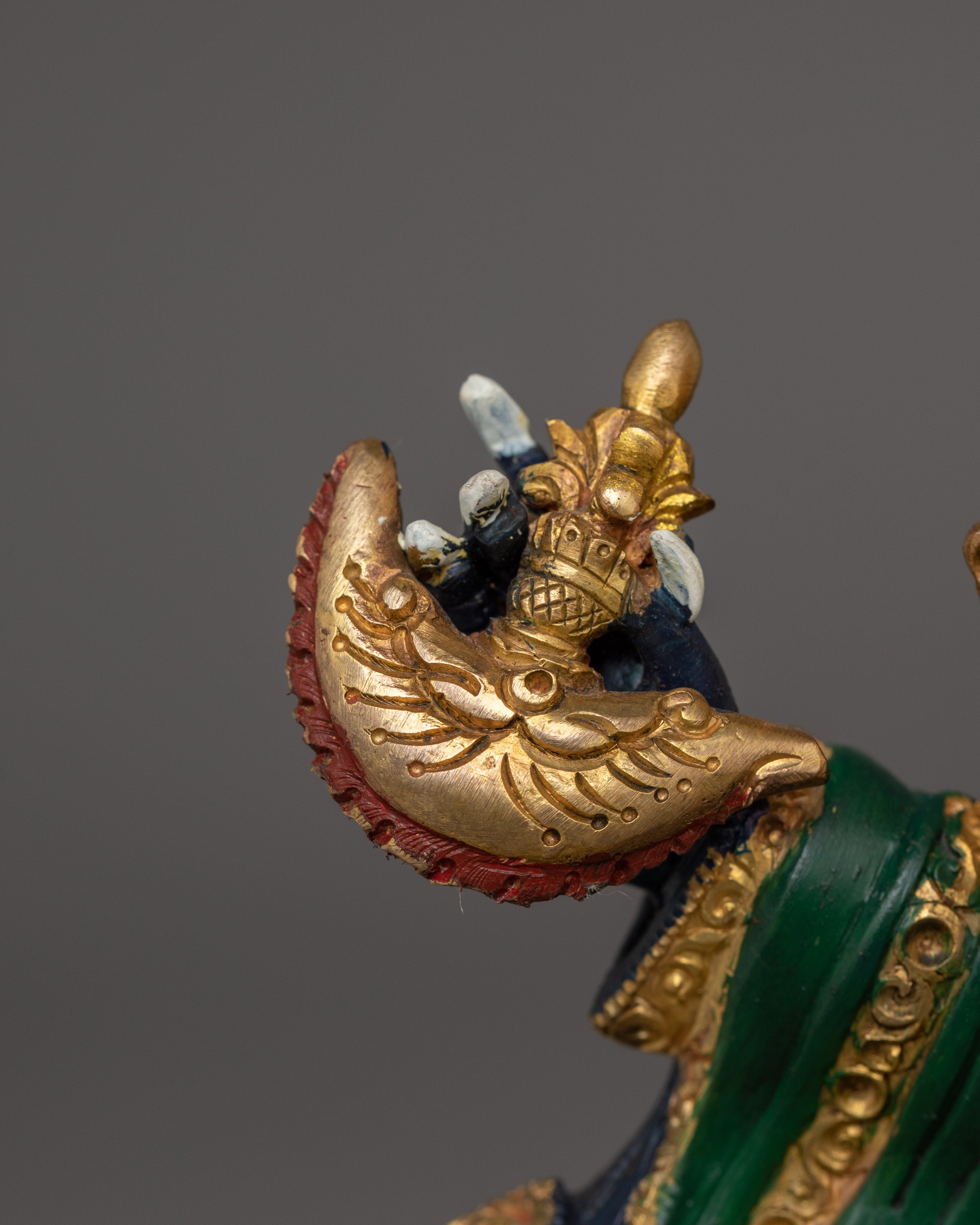 24K Gold Gilded Mahakala Bernagchen Statue | Protector of the Karma Kagyu Lineage