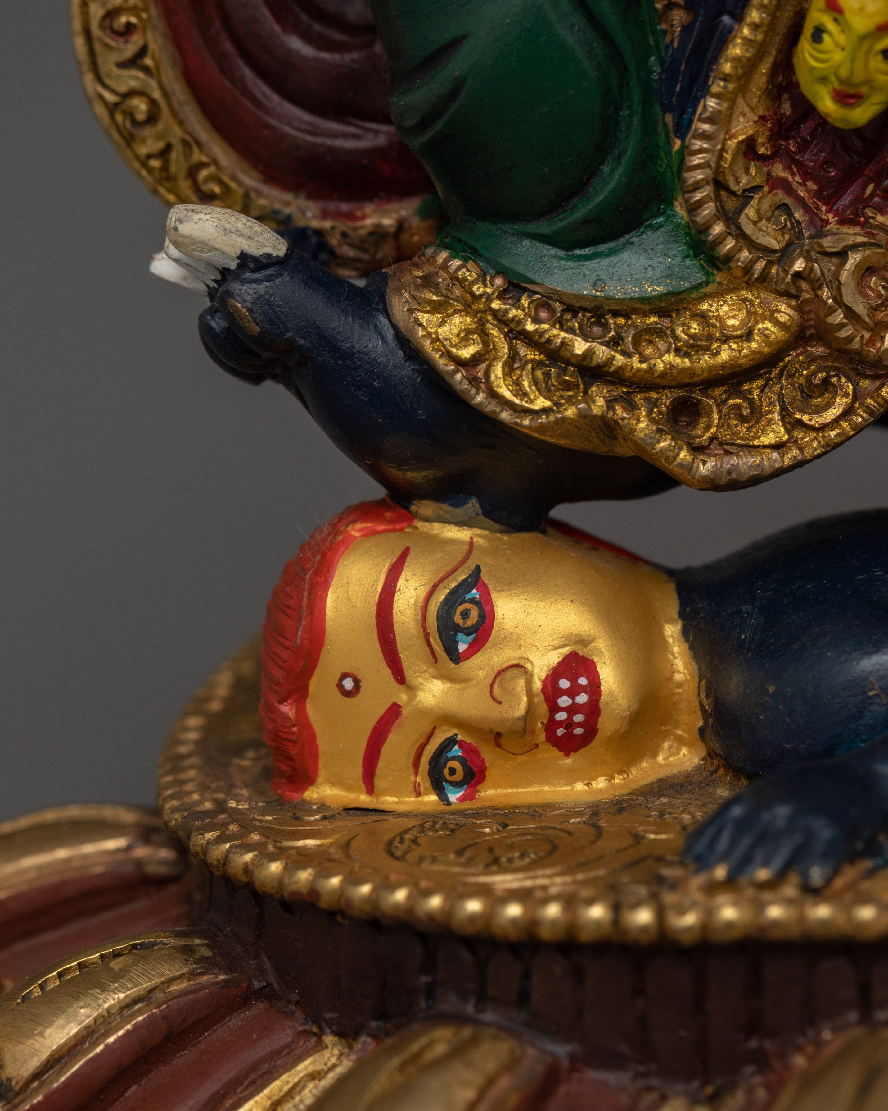 24K Gold Gilded Mahakala Bernagchen Statue | Protector of the Karma Kagyu Lineage