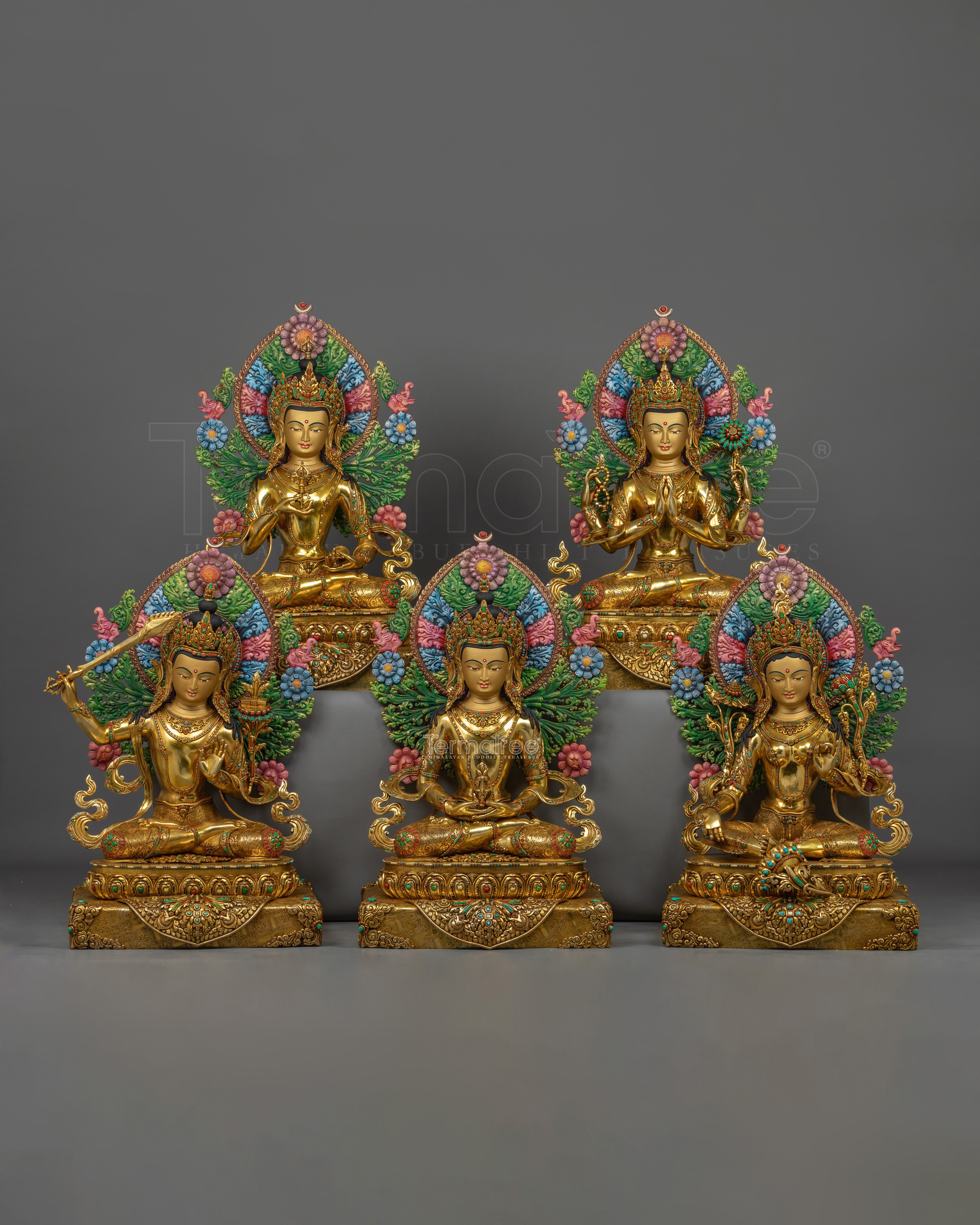 The Statue Set of Bodhisattva | Five Bodhisattva Set Sculpture
