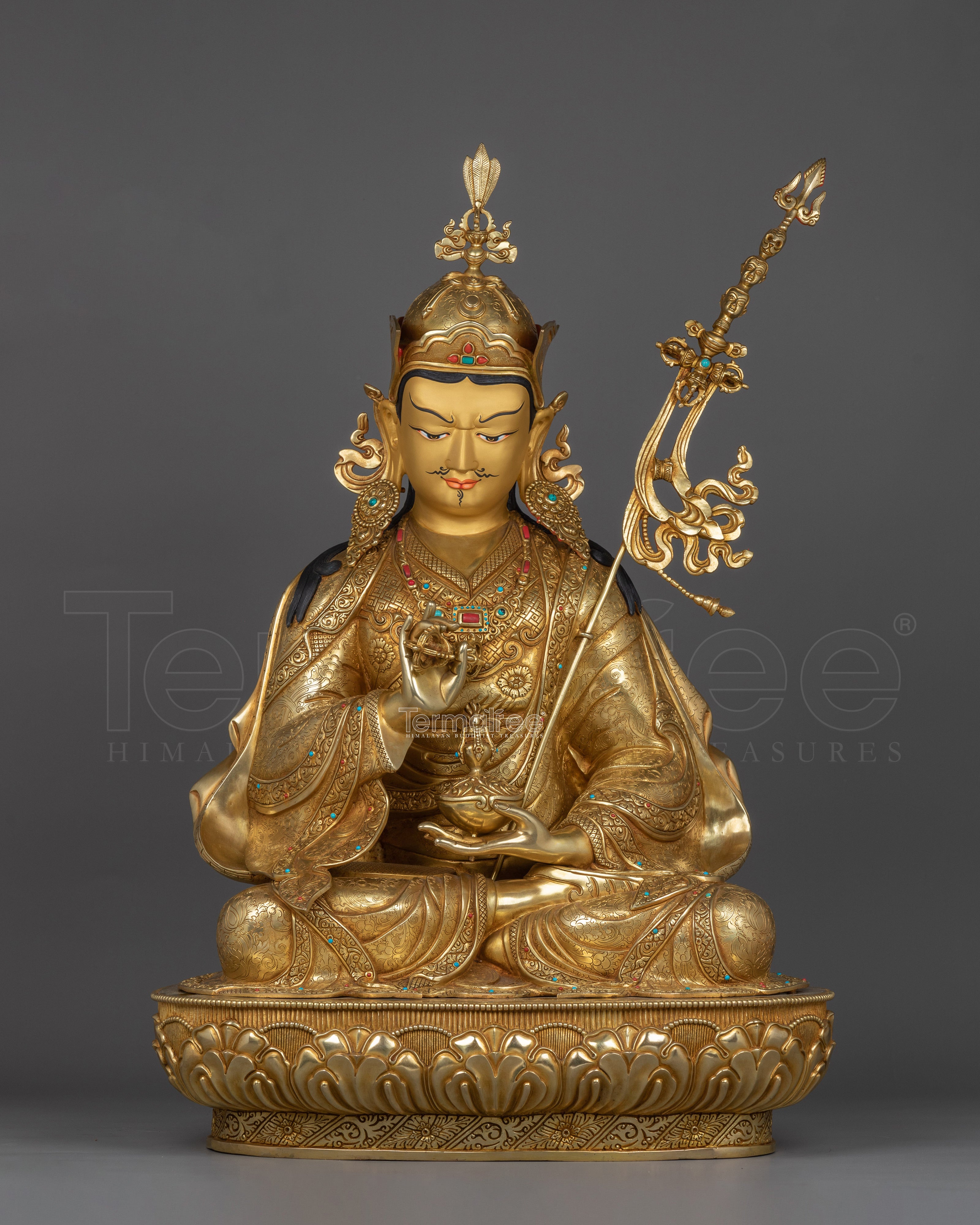 Himalayan Statue of Padmakara | Guru Rinpoche (Precious Teacher) Sculpture