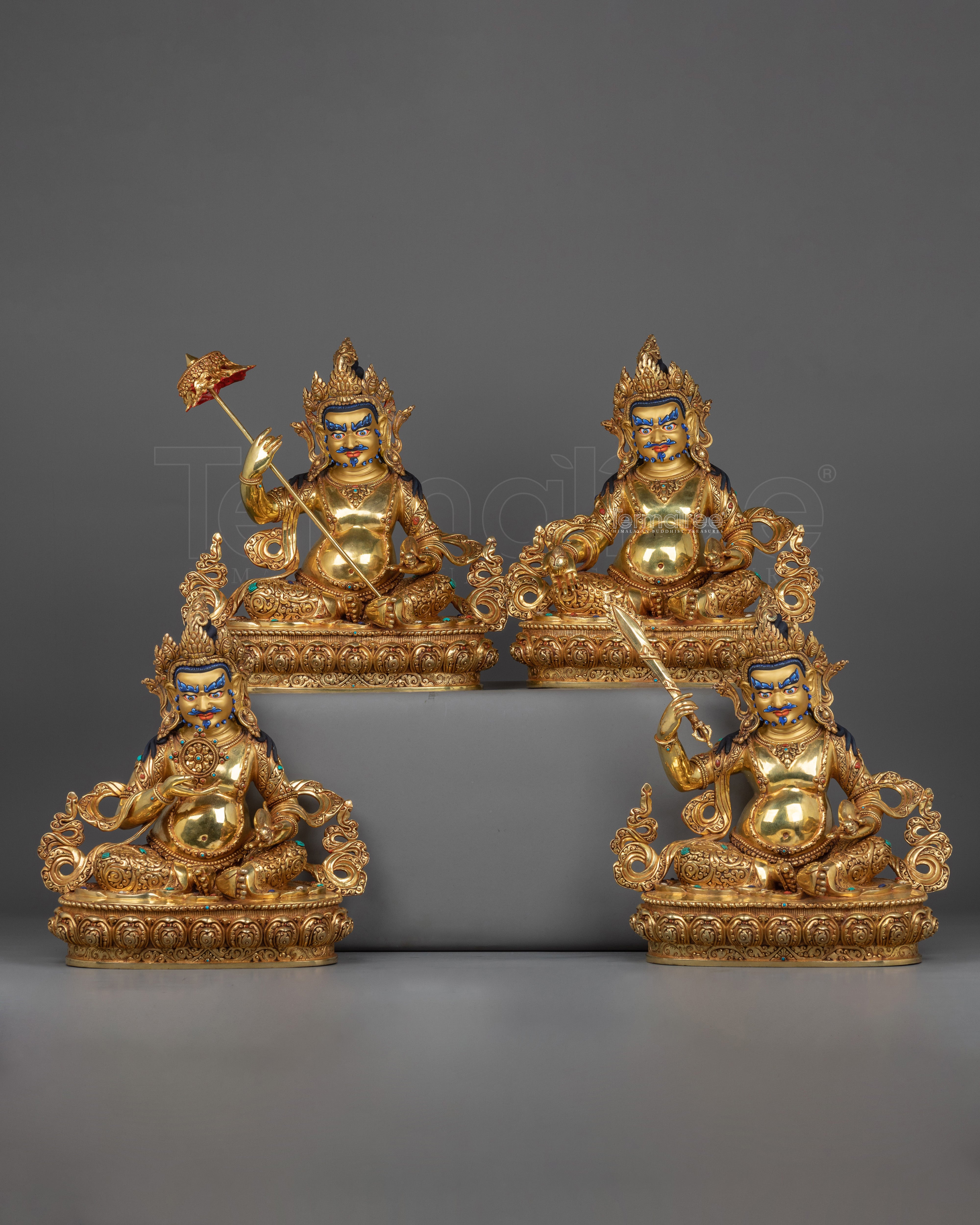 Handmade Statue of Four Heavenly Kings | Divine Wealth Guardian