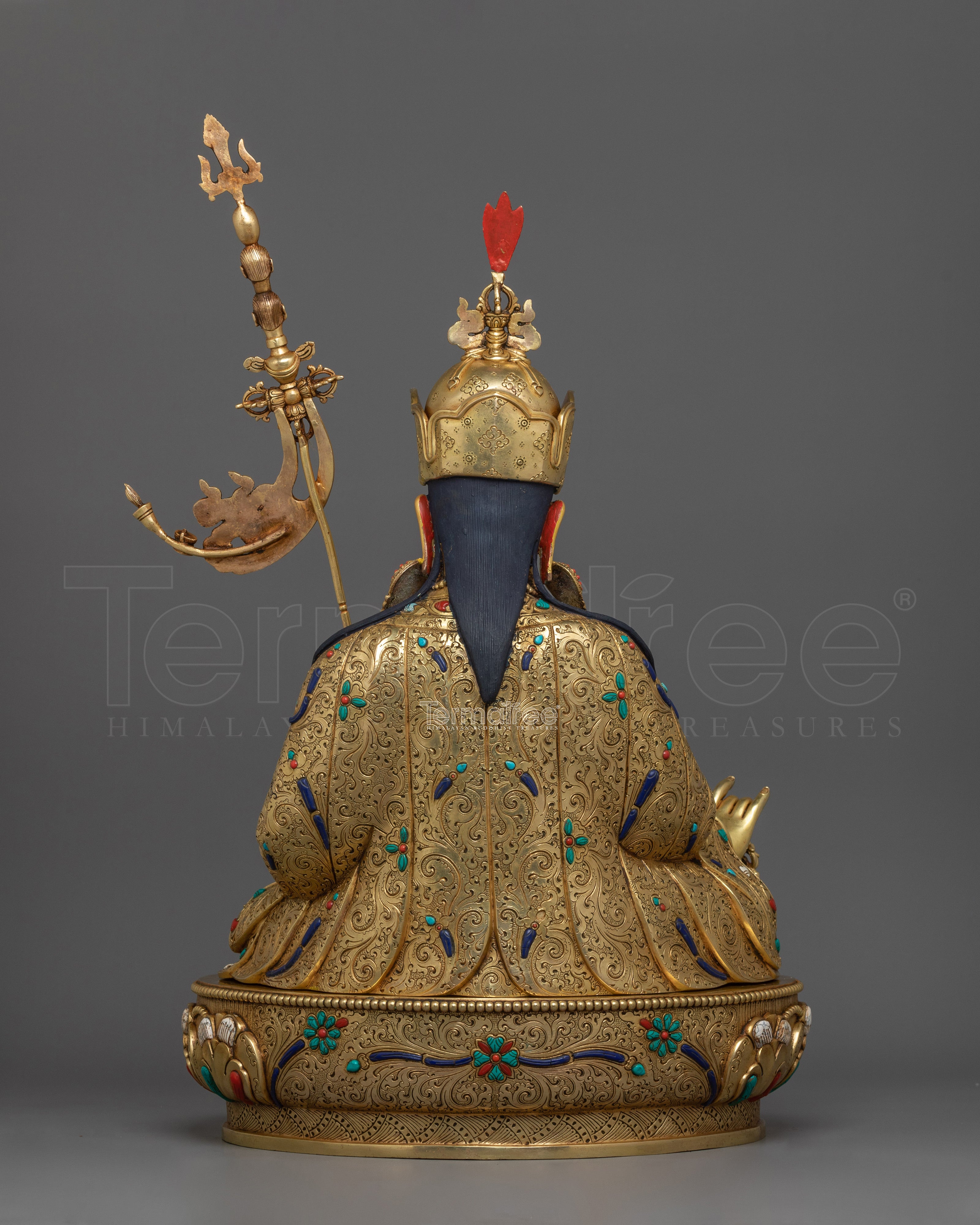 Guru Rinpoche With Beautiful Handcarved Gemstones Statue | The Precious Master