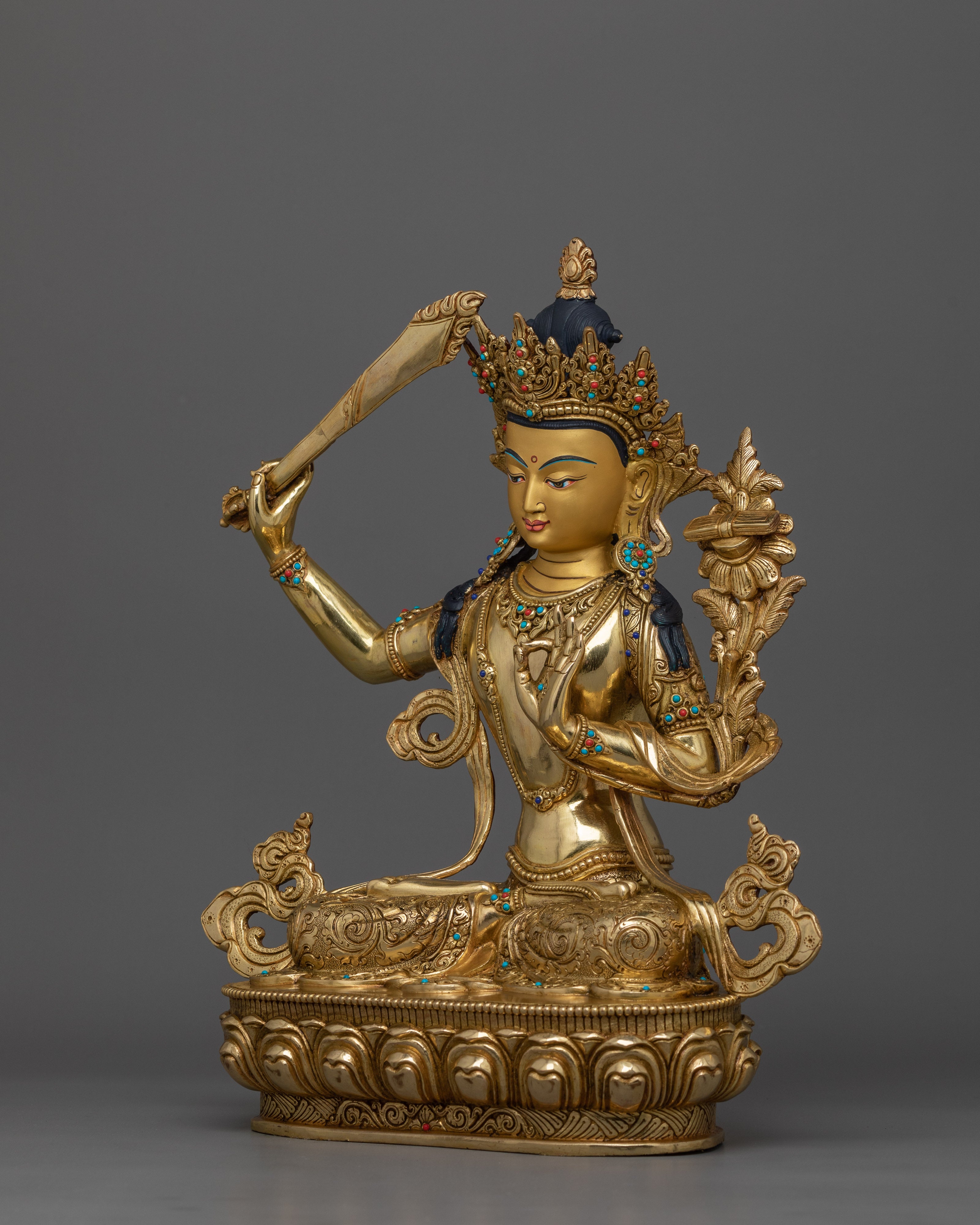 Handmade Statue of Manjushri | Wisdom Deity