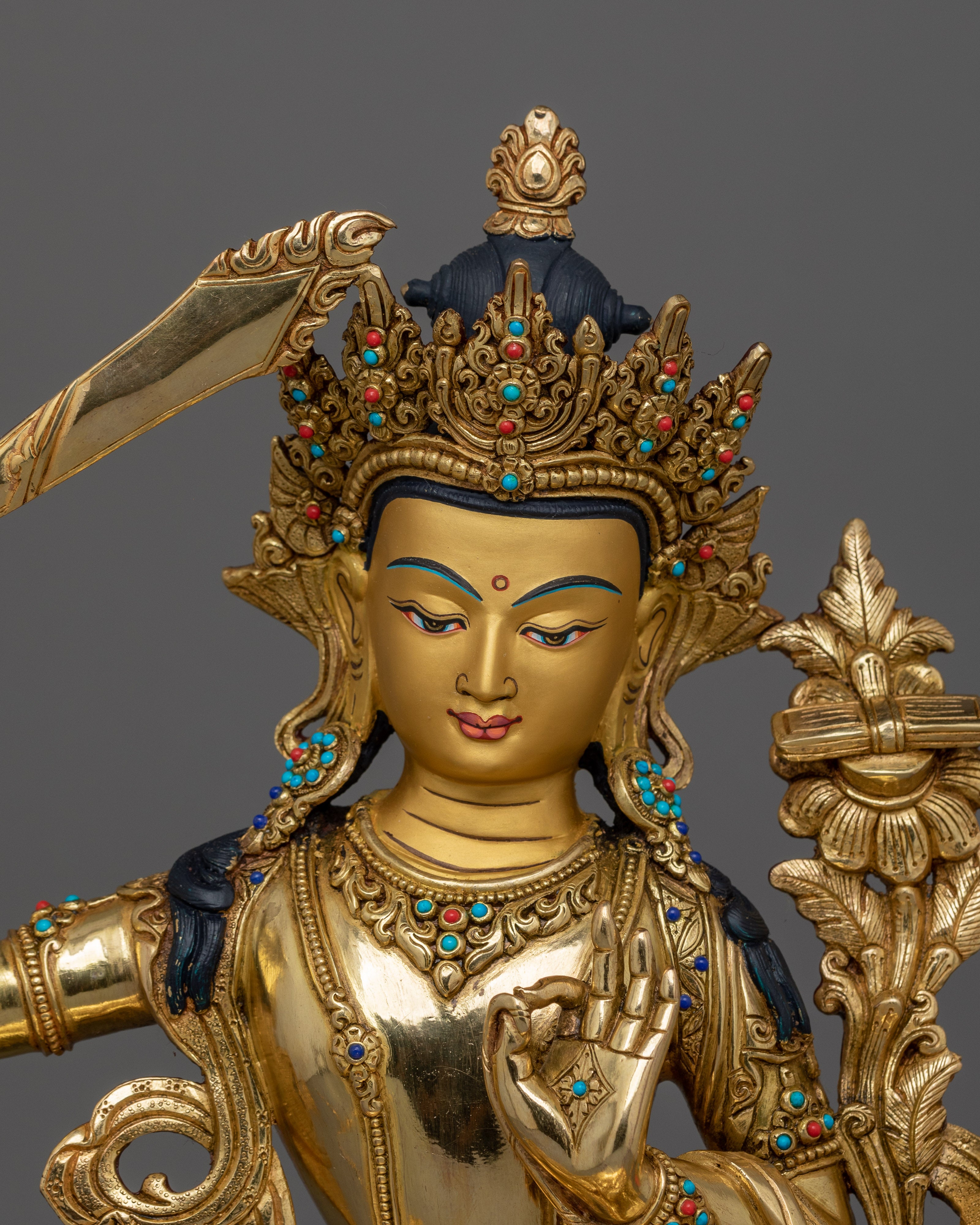 Handmade Statue of Manjushri | Wisdom Deity