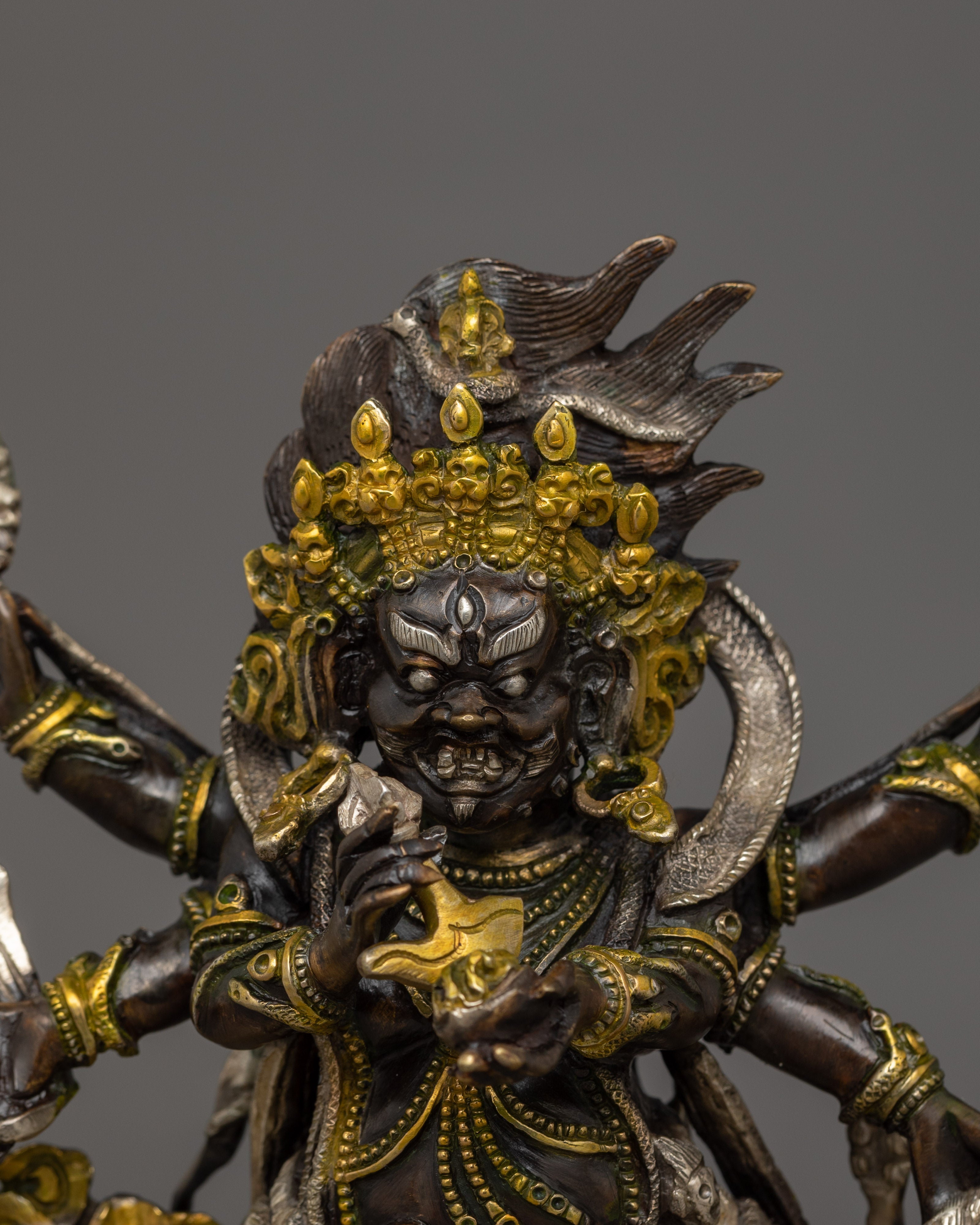 Handmade Statue of Six Armed Mahakala | The Six-Armed Protector