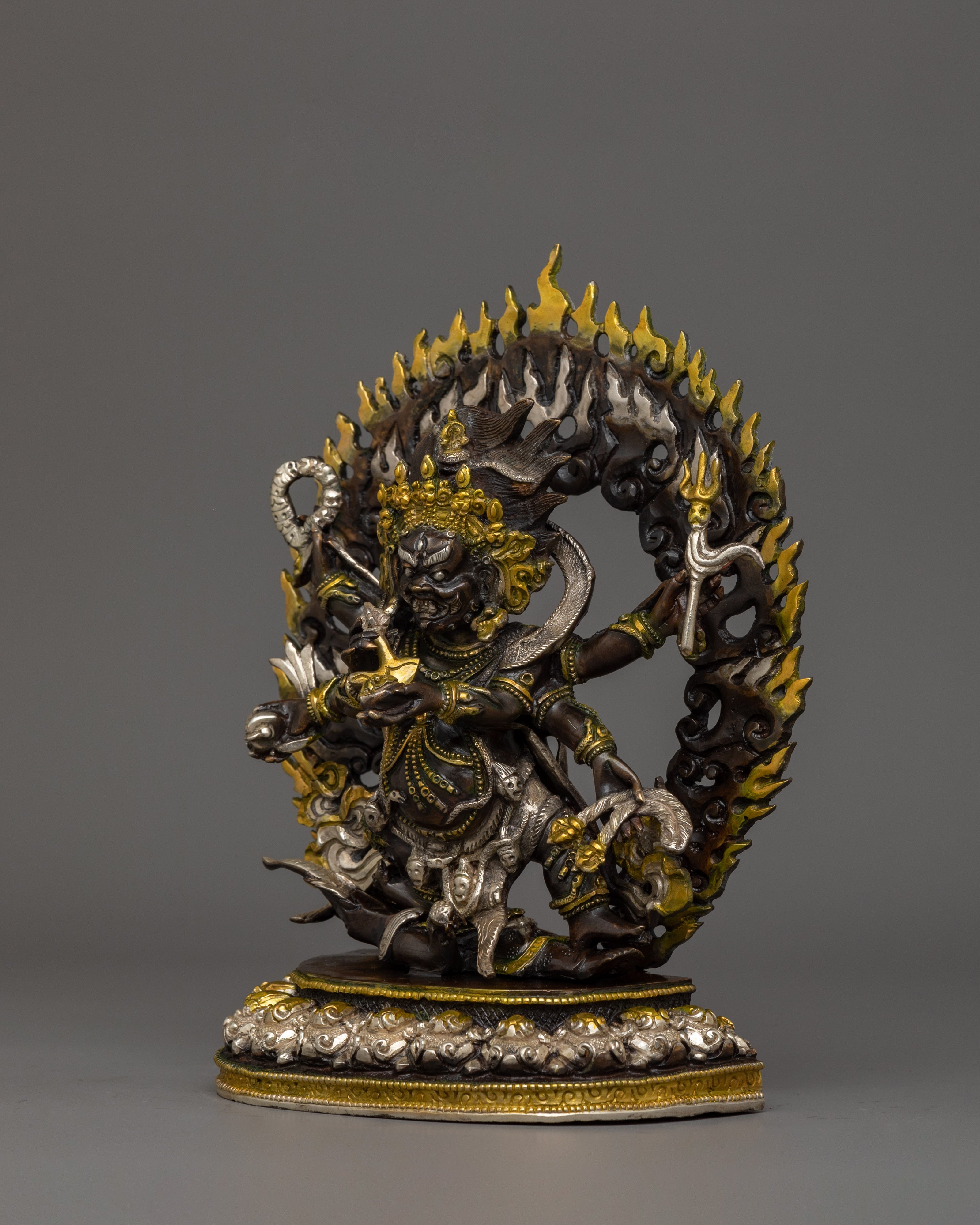 Handmade Statue of Six Armed Mahakala | The Six-Armed Protector