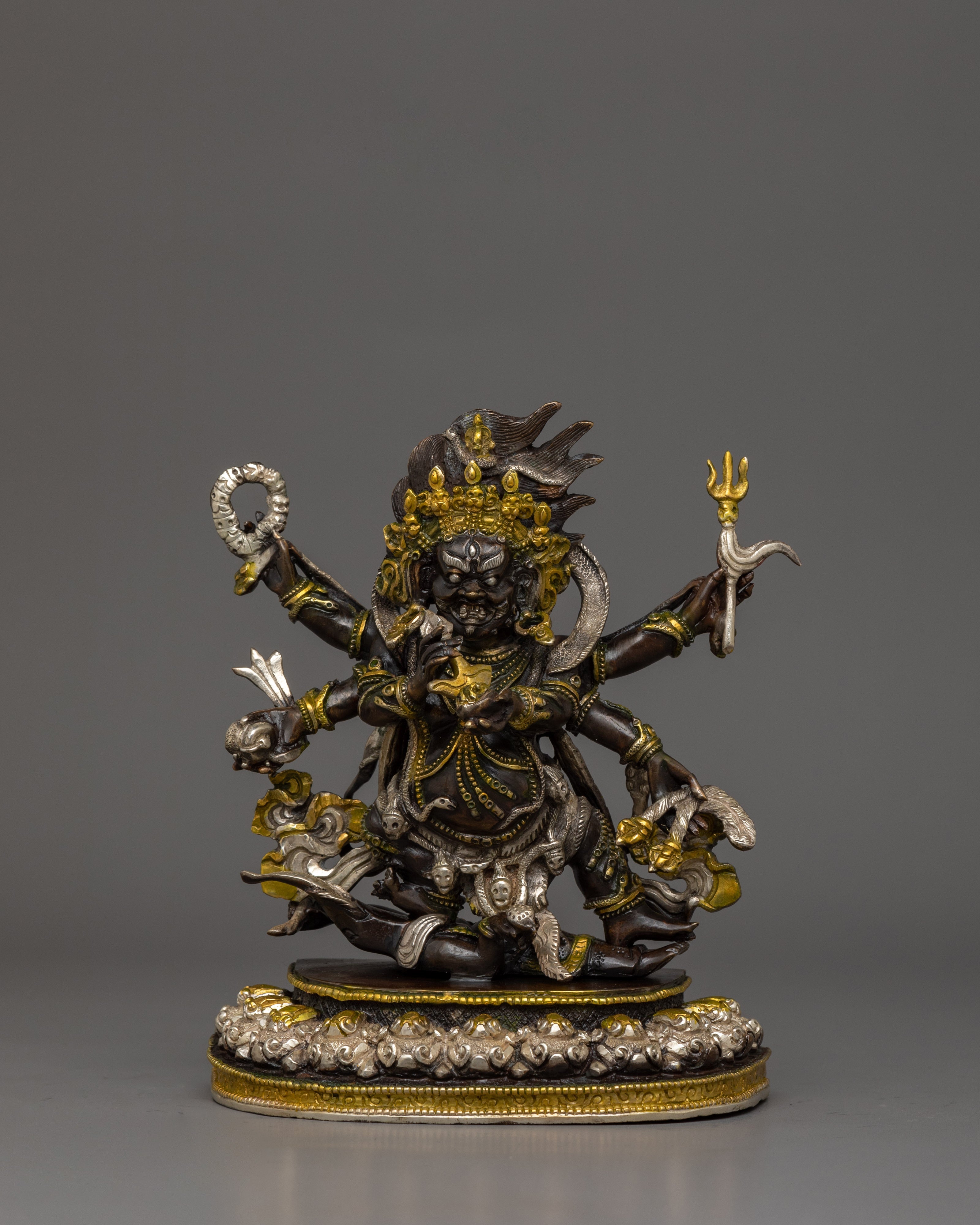 Handmade Statue of Six Armed Mahakala | The Six-Armed Protector