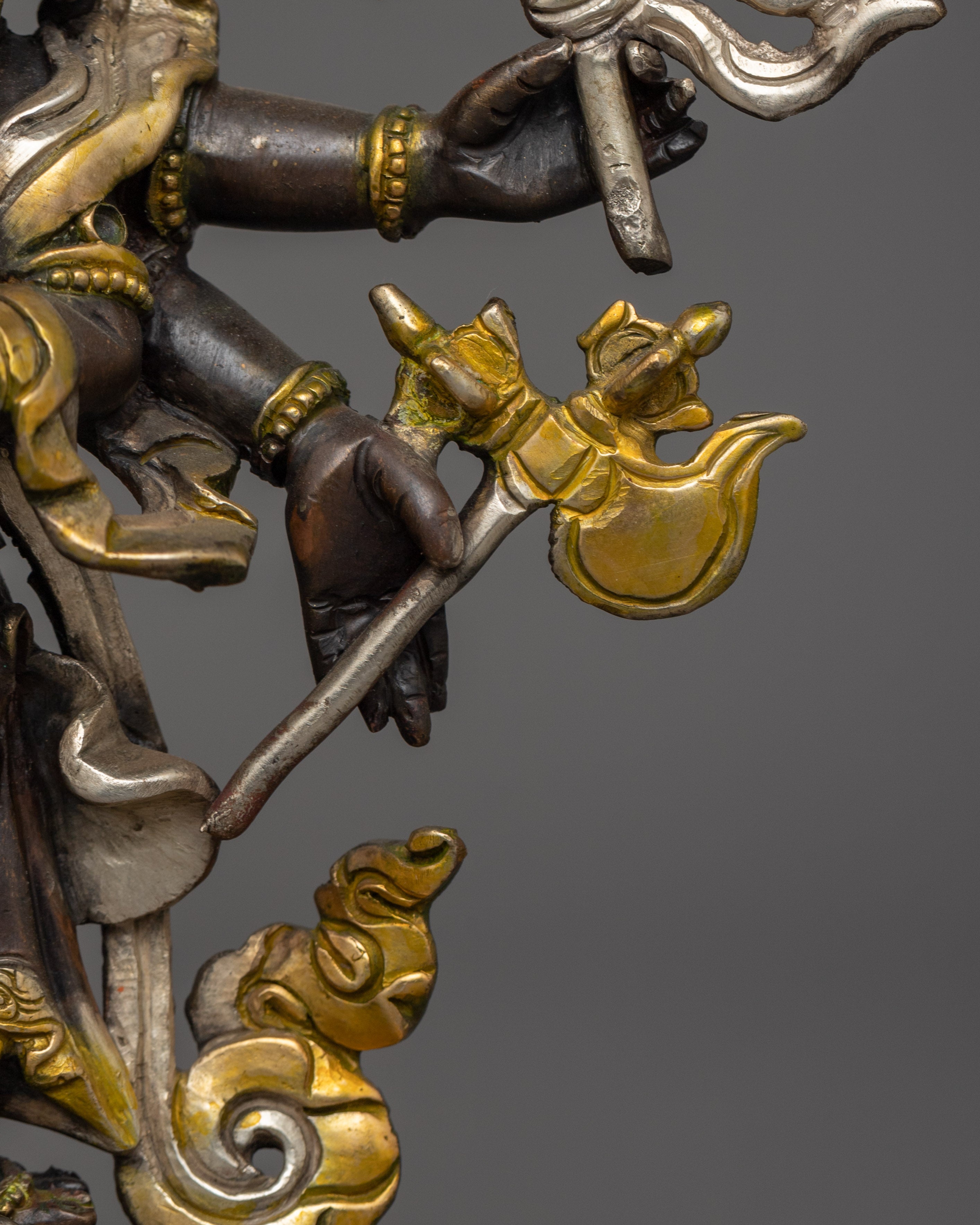 White Mahakala Handmade Statue | The Wish-Granting Protector