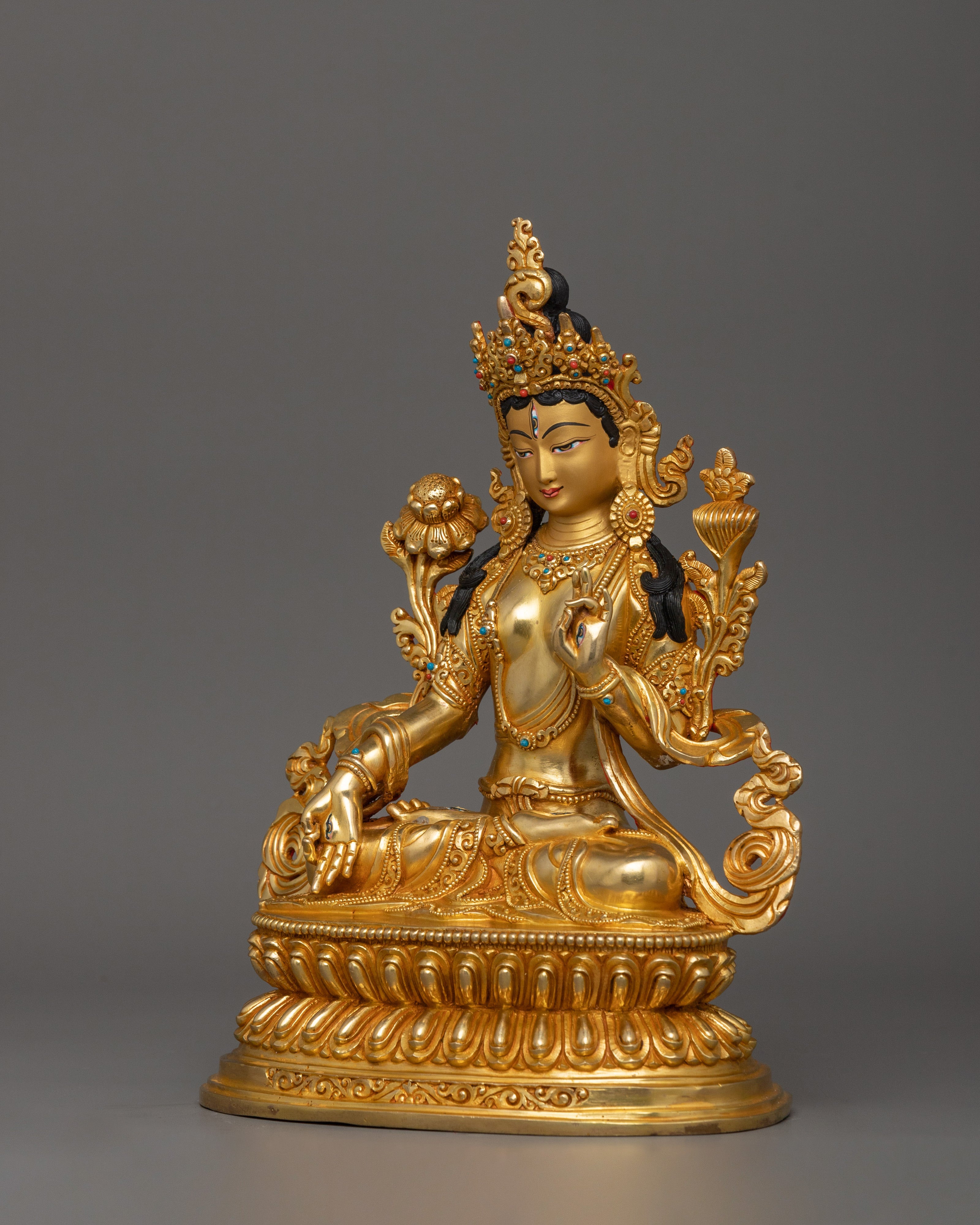 Himalayan Statue of White Tara | Bodhisattva of Compassion