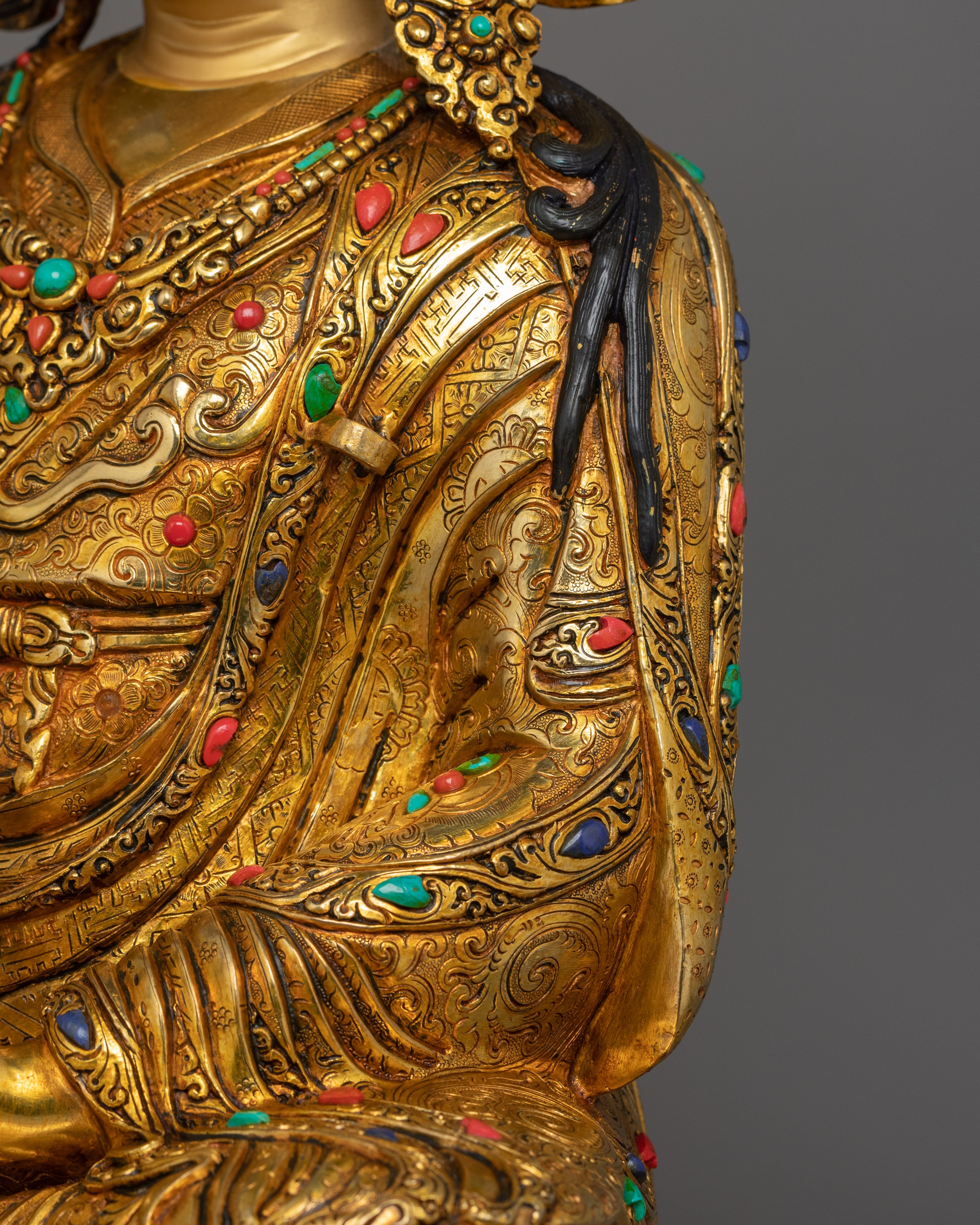 Handcrafted Statue of Guru Rinpoche With Consort | Tibetan Tantric Master with Dakini