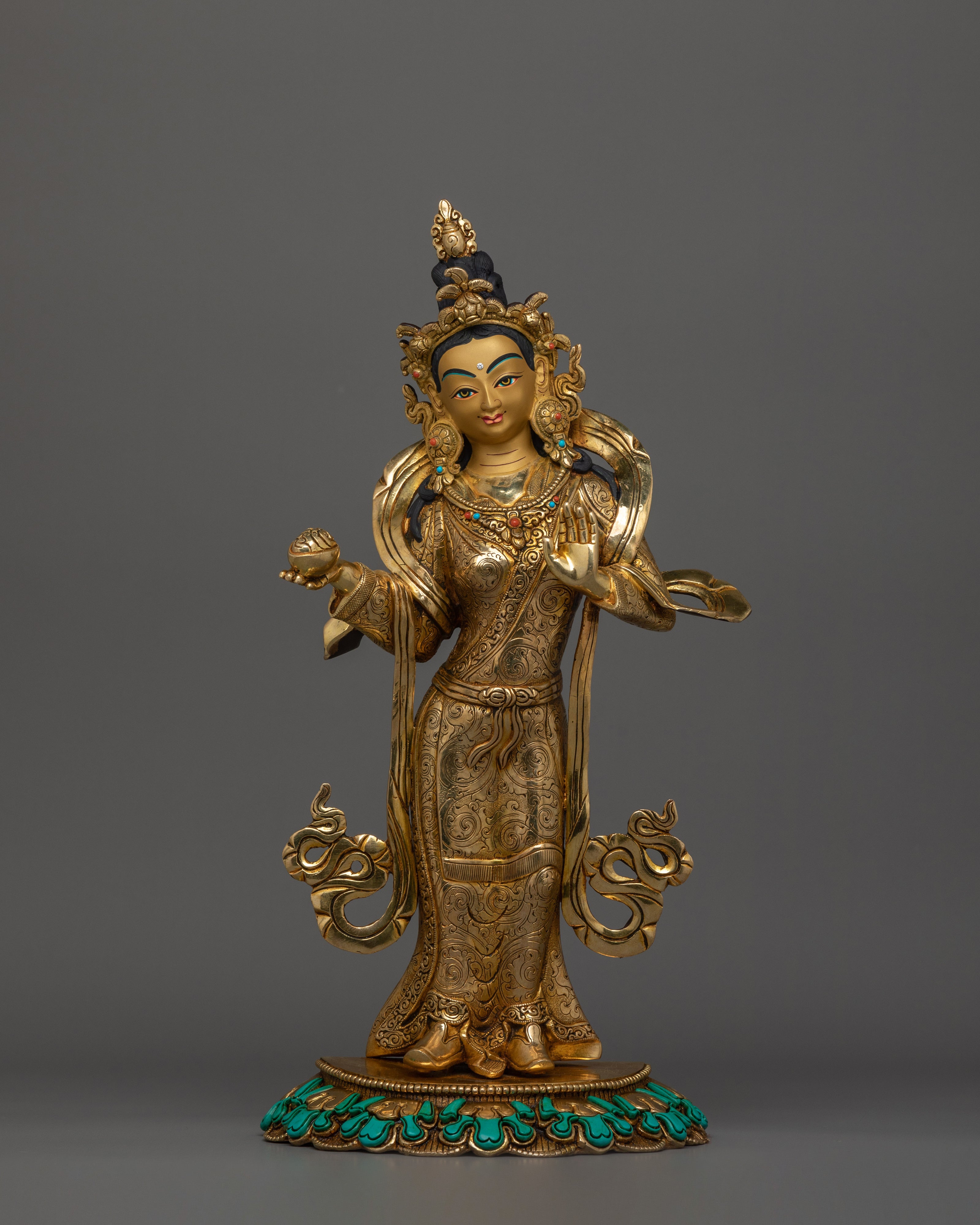 Handcrafted Statue of Guru Rinpoche With Consort | Tibetan Tantric Master with Dakini