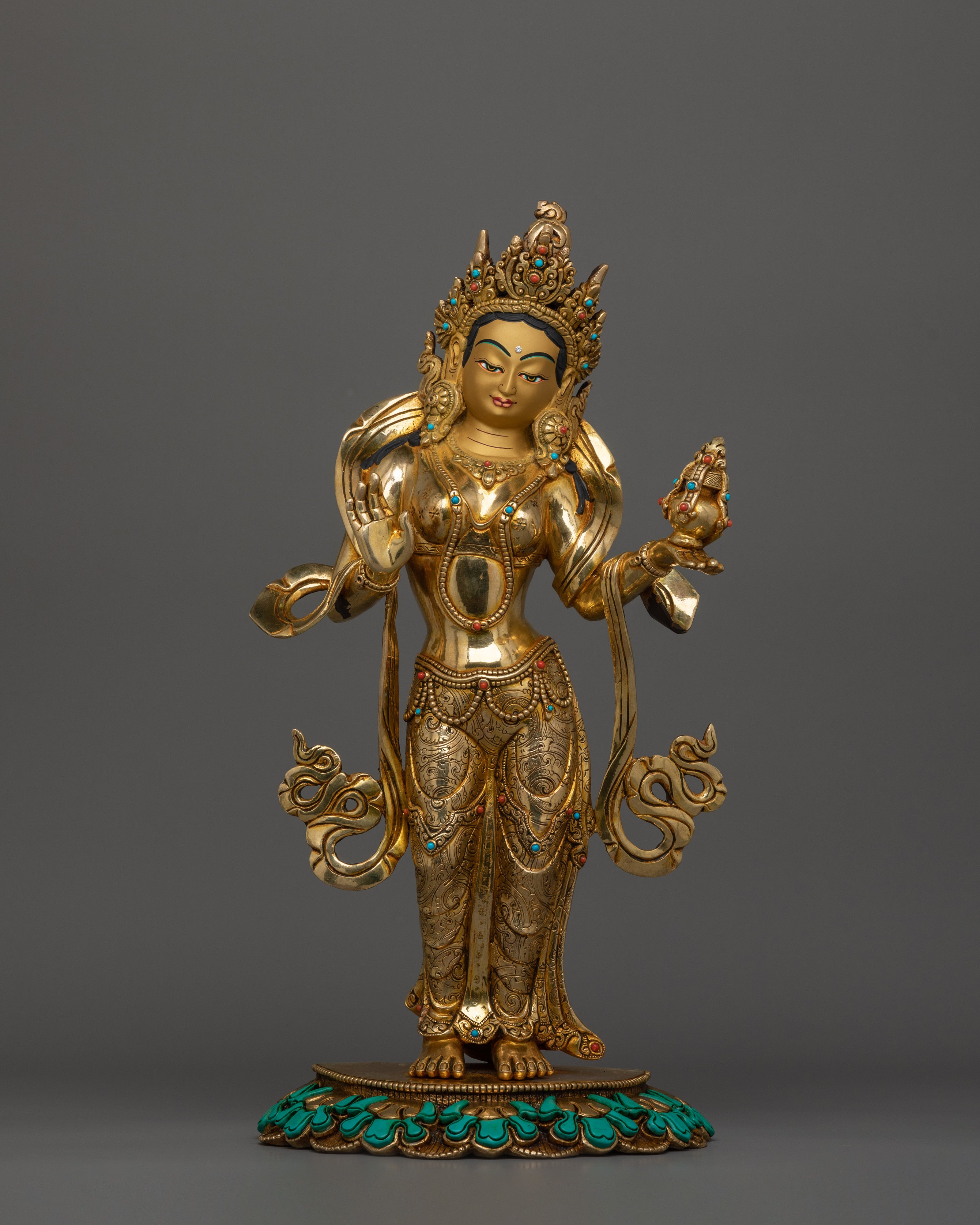 Handcrafted Statue of Guru Rinpoche With Consort | Tibetan Tantric Master with Dakini