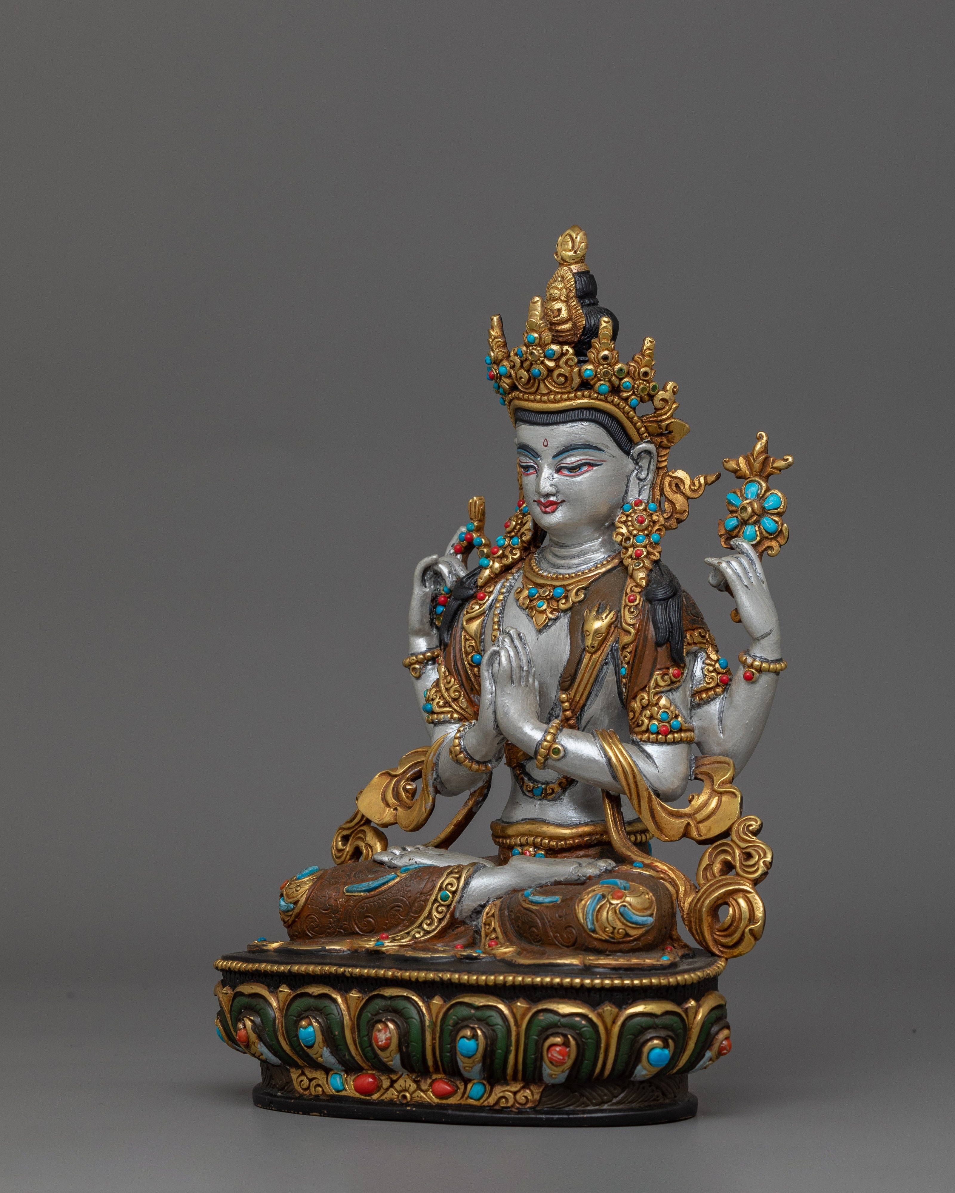 Handmade Bodhisattva Statue set | Guardian of Enlightenment and Dharma