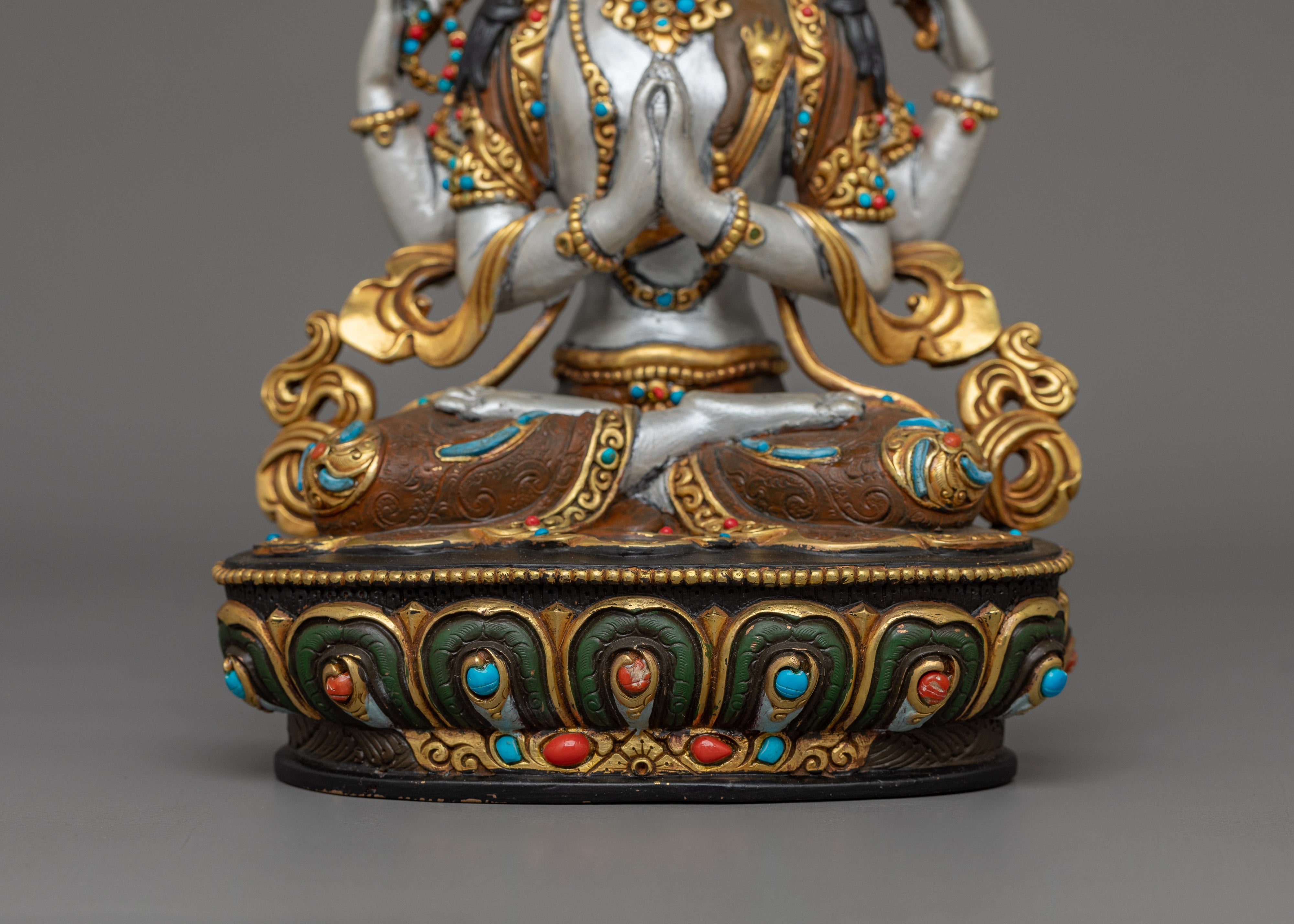 Handmade Bodhisattva Statue set | Guardian of Enlightenment and Dharma