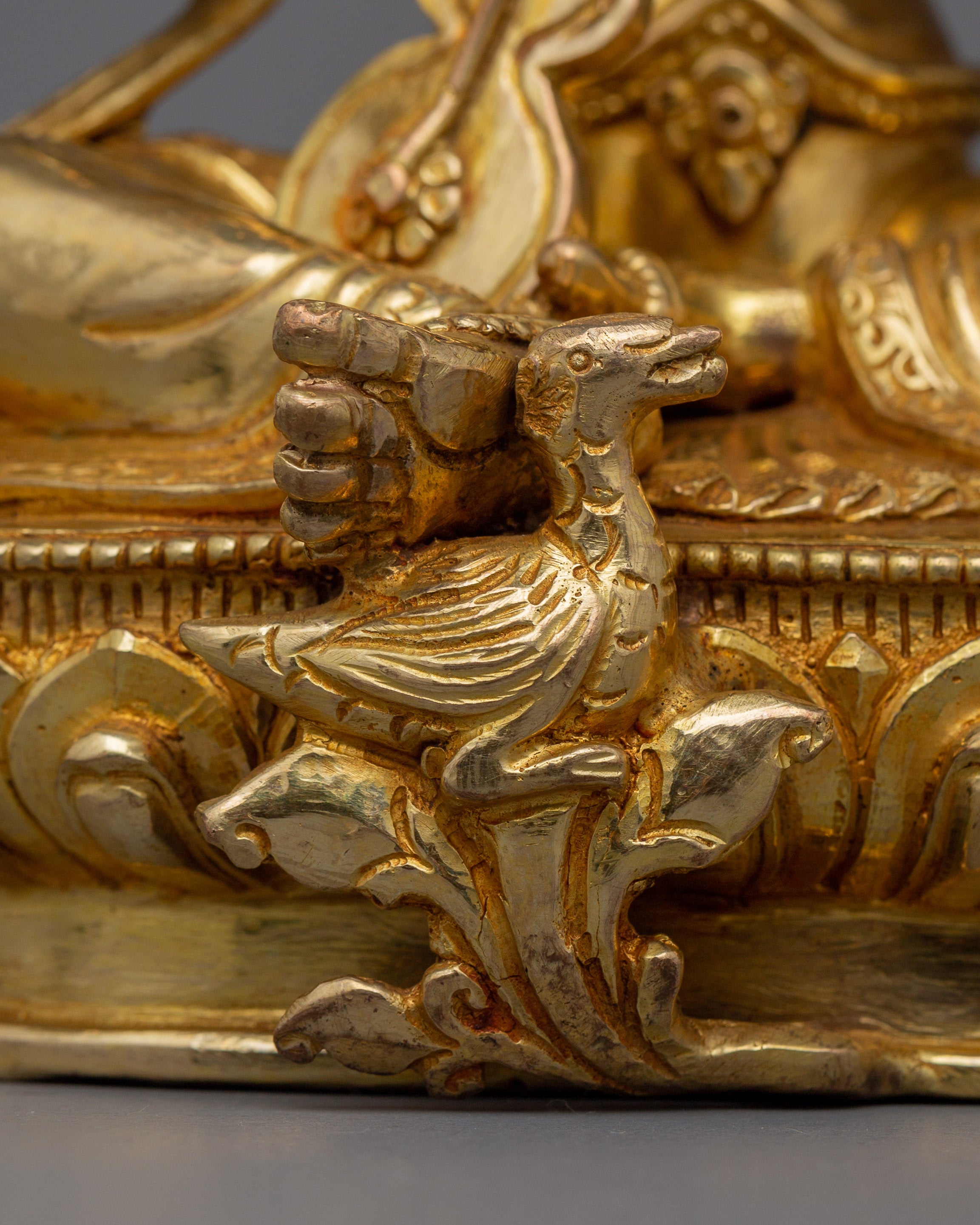 Handcrafted Statue of Saraswati | 24k Gold Gilded Sculpture