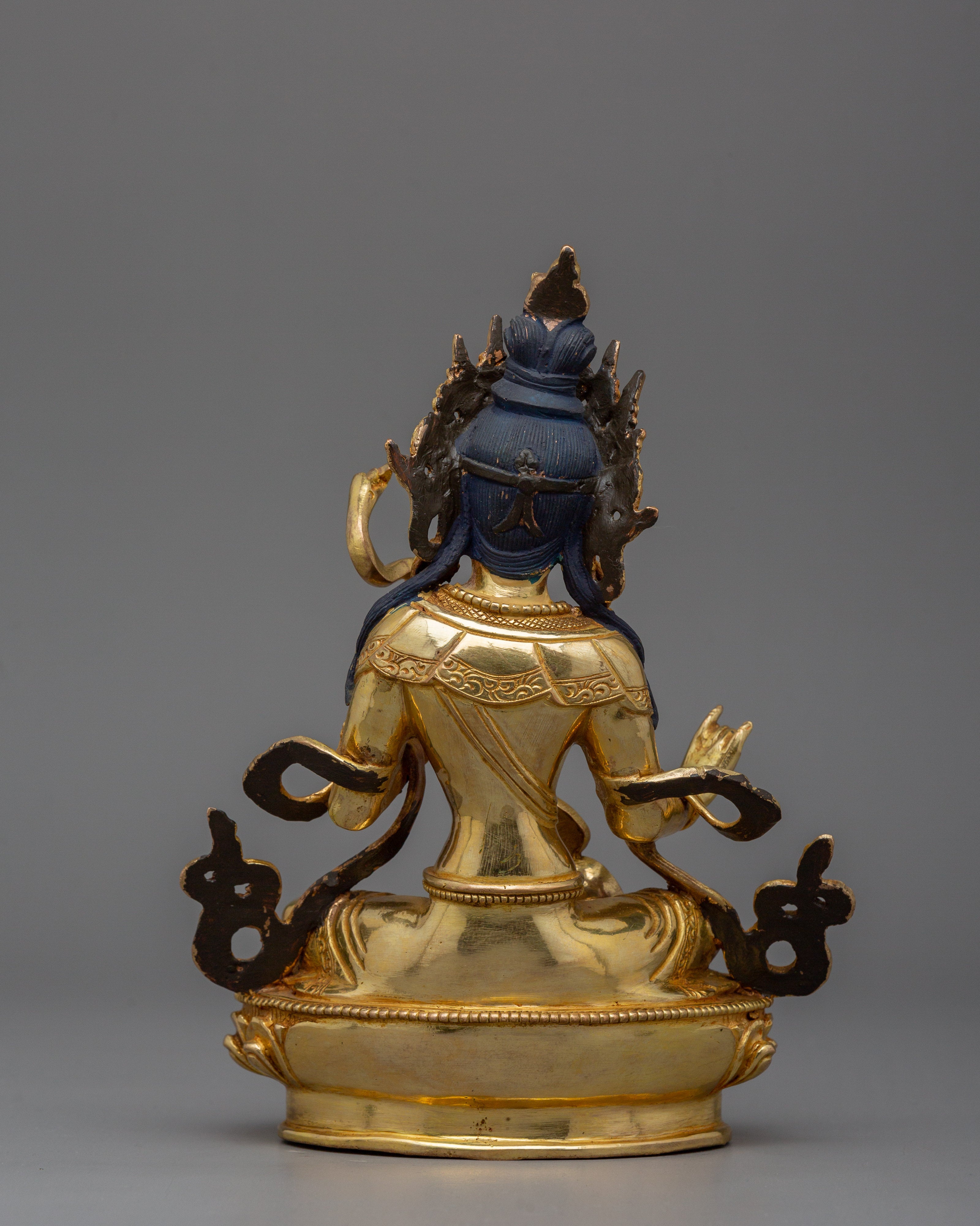 Handcrafted Statue of Saraswati | 24k Gold Gilded Sculpture