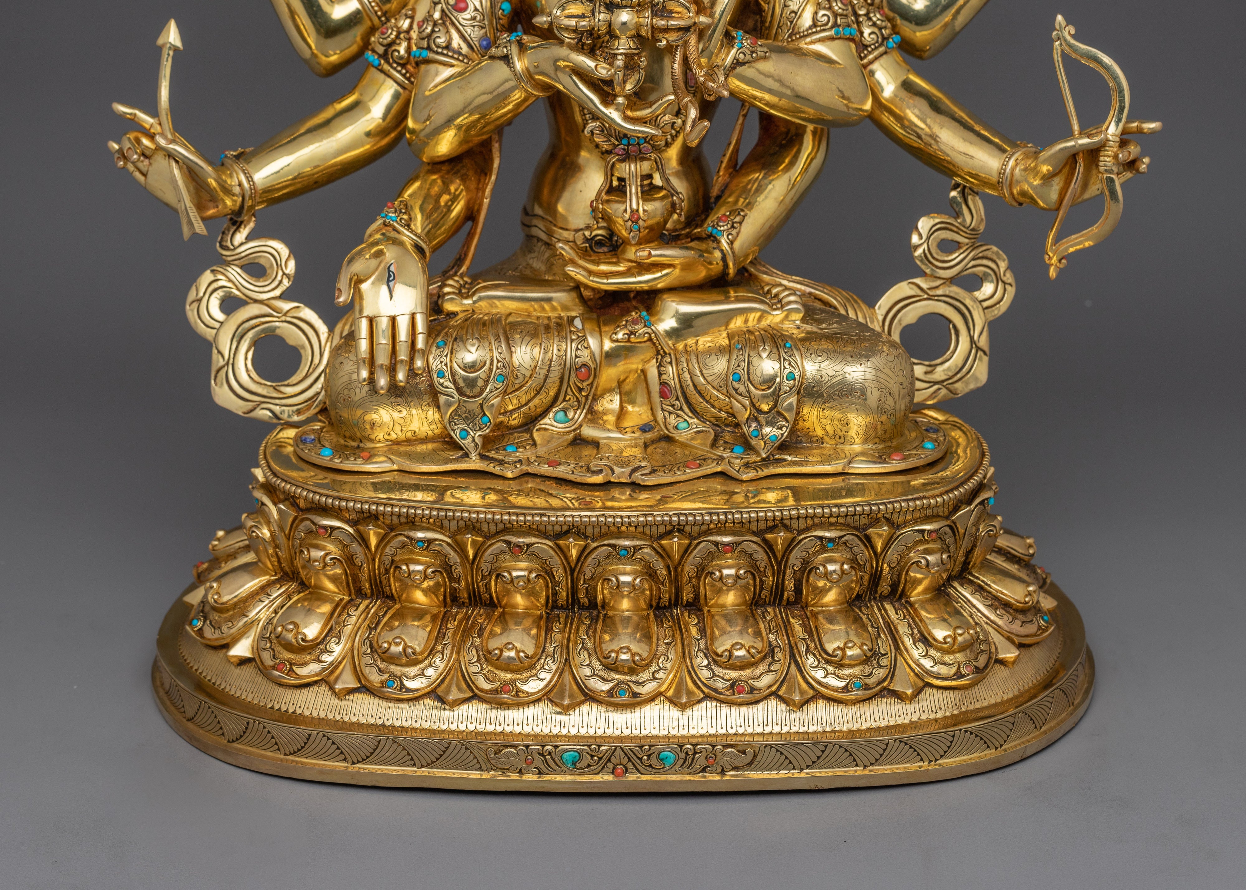 Himalayan Handcrafted Statue of Namgyalma | Three-Faced Sculpture