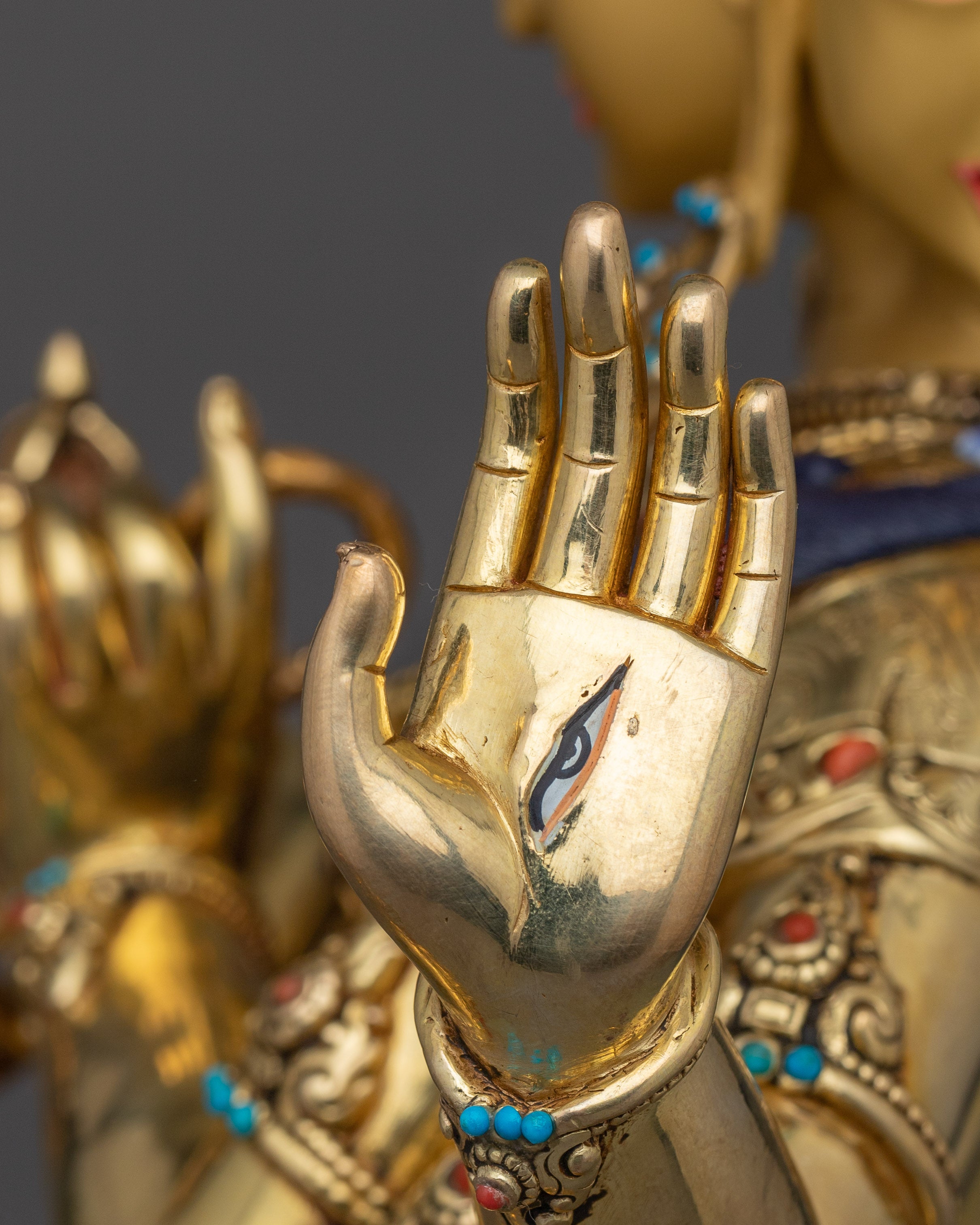 Himalayan Handcrafted Statue of Namgyalma | Three-Faced Sculpture