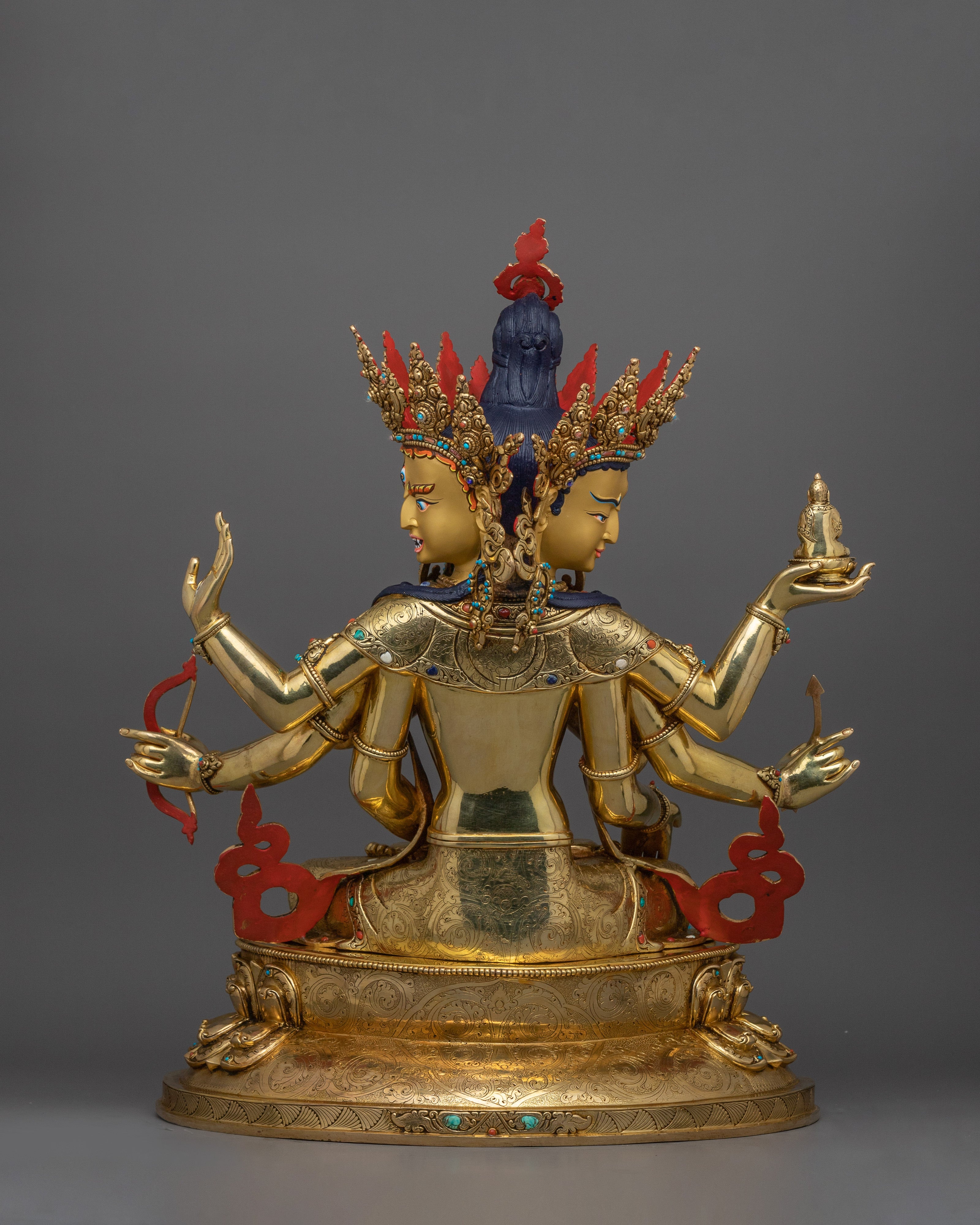 Himalayan Handcrafted Statue of Namgyalma | Three-Faced Sculpture