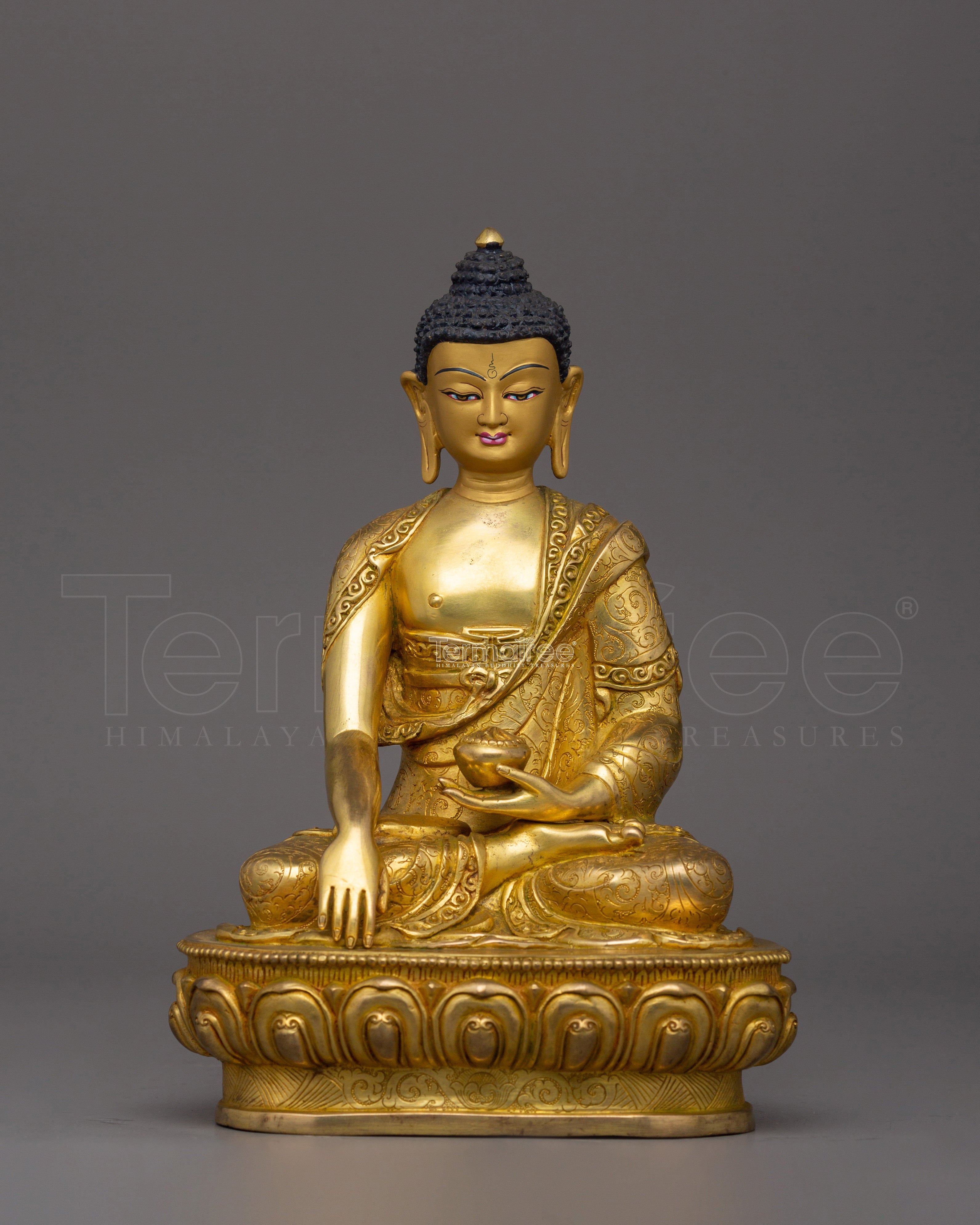 Shakyamuni Buddha Handmade figurine | 24K Gold Gilded Buddha