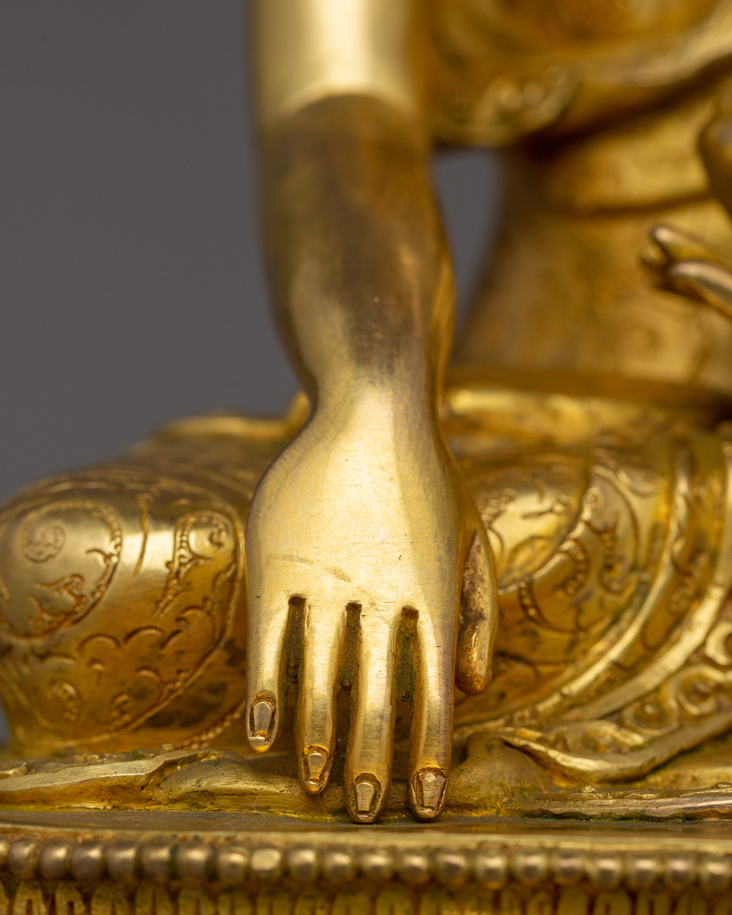 Shakyamuni Buddha Handmade figurine | 24K Gold Gilded Buddha