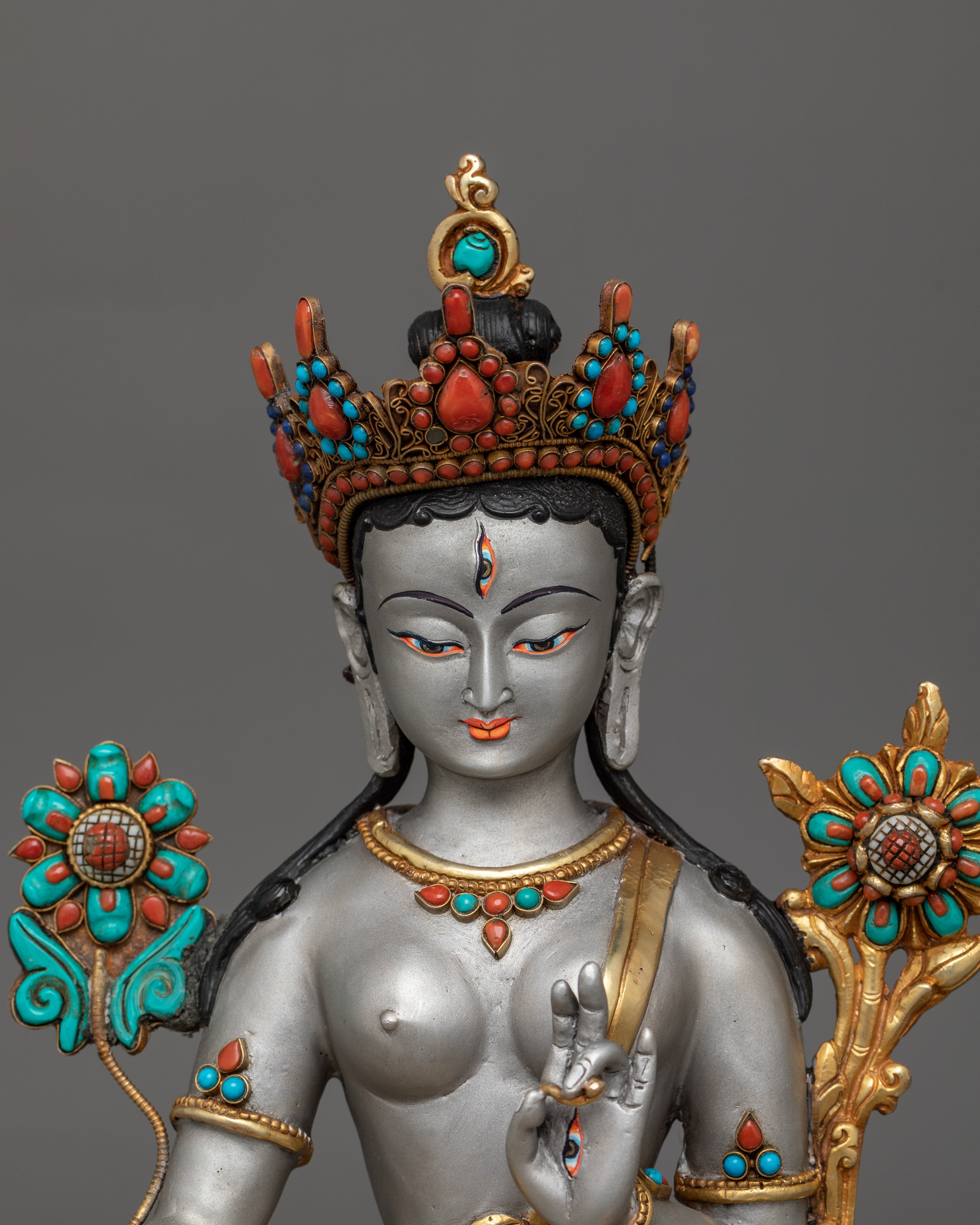 White Tara Handmade Statue | Goddess of Compassion and Eternal Life