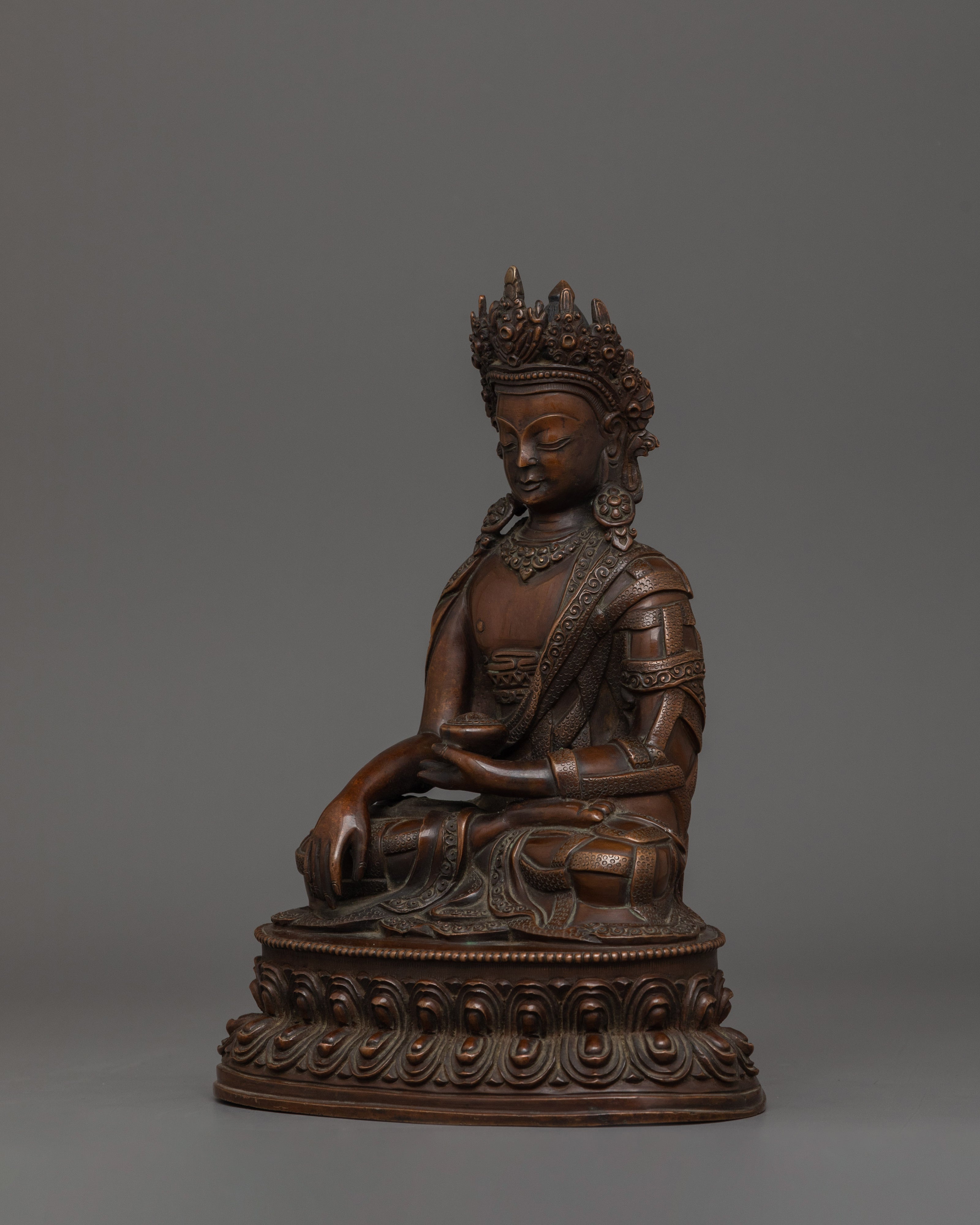 Handmade Statue of Crown Shakyamuni Buddha | Crowned Buddha of Enlightenment