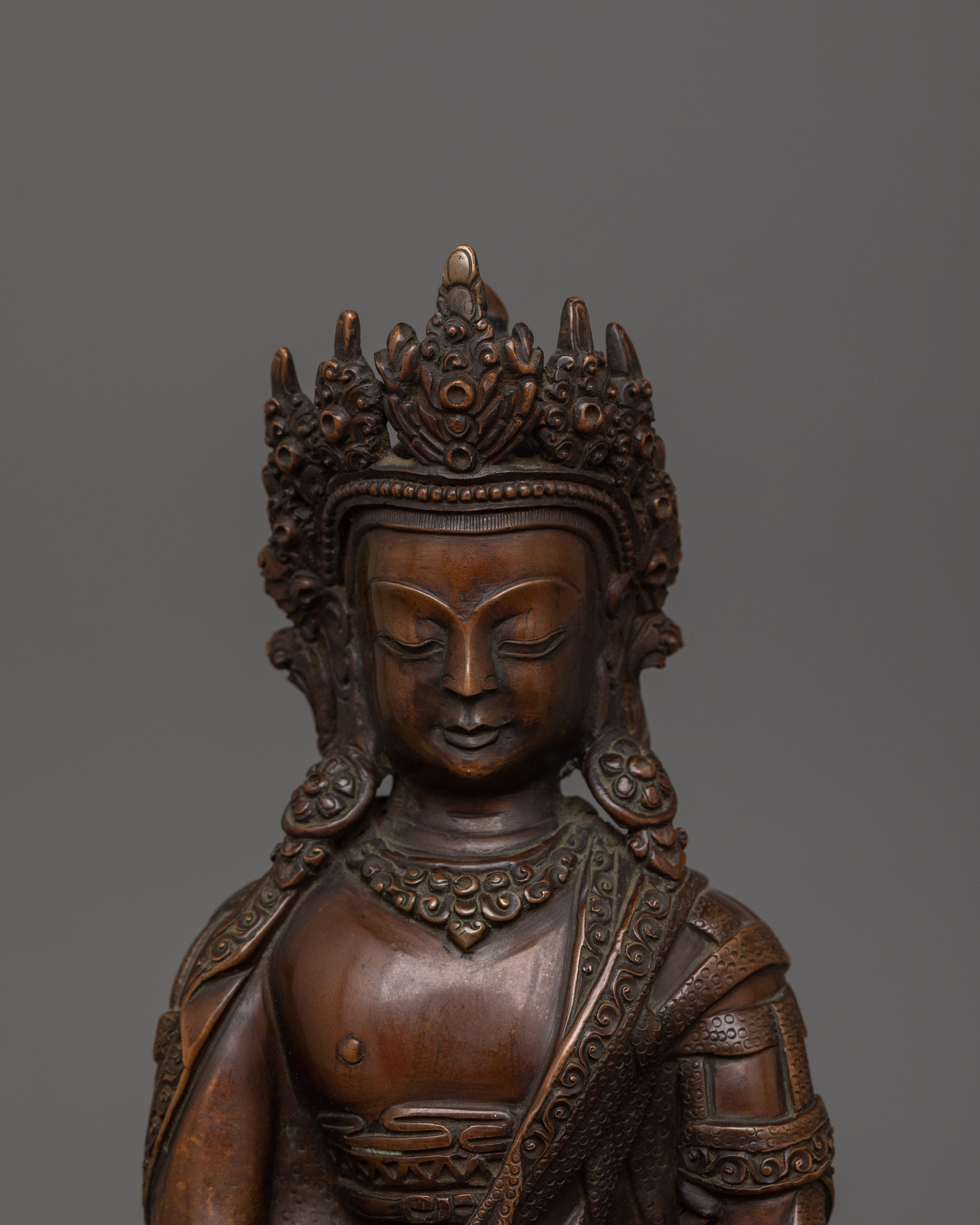 Handmade Statue of Crown Shakyamuni Buddha | Crowned Buddha of Enlightenment