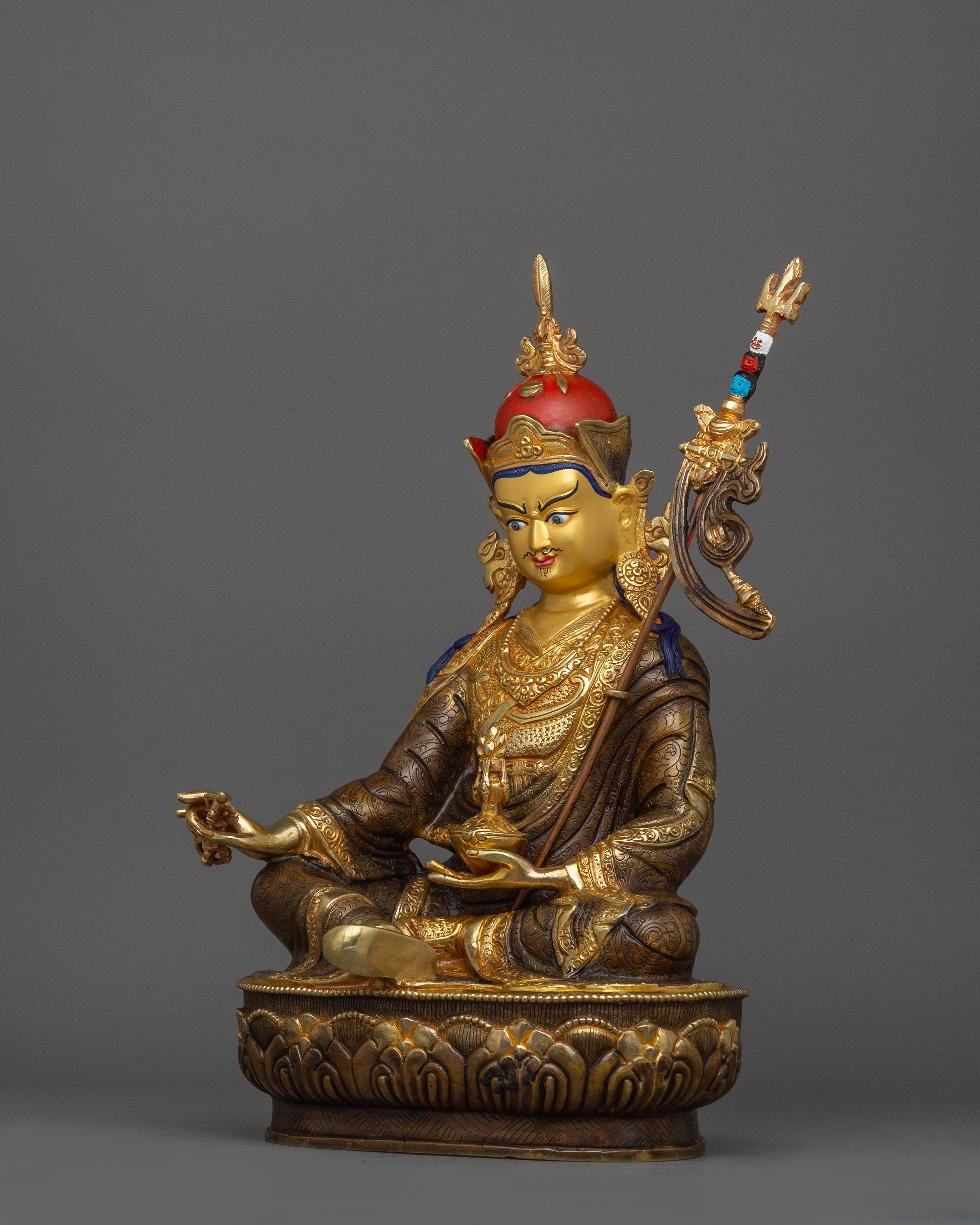 24K Gold Gilded Guru Rinpoche | Dharma Protector Deity