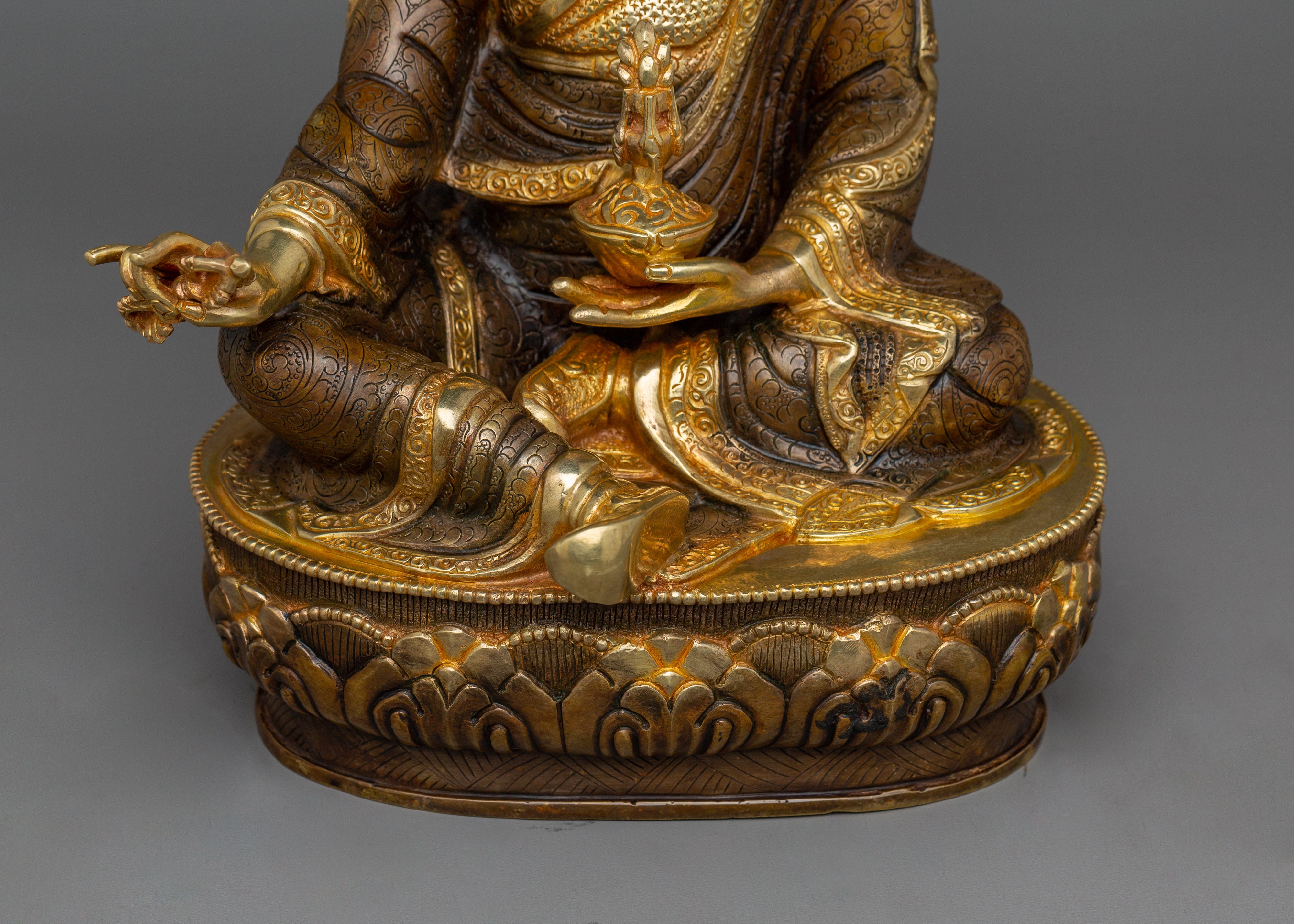 24K Gold Gilded Guru Rinpoche | Dharma Protector Deity