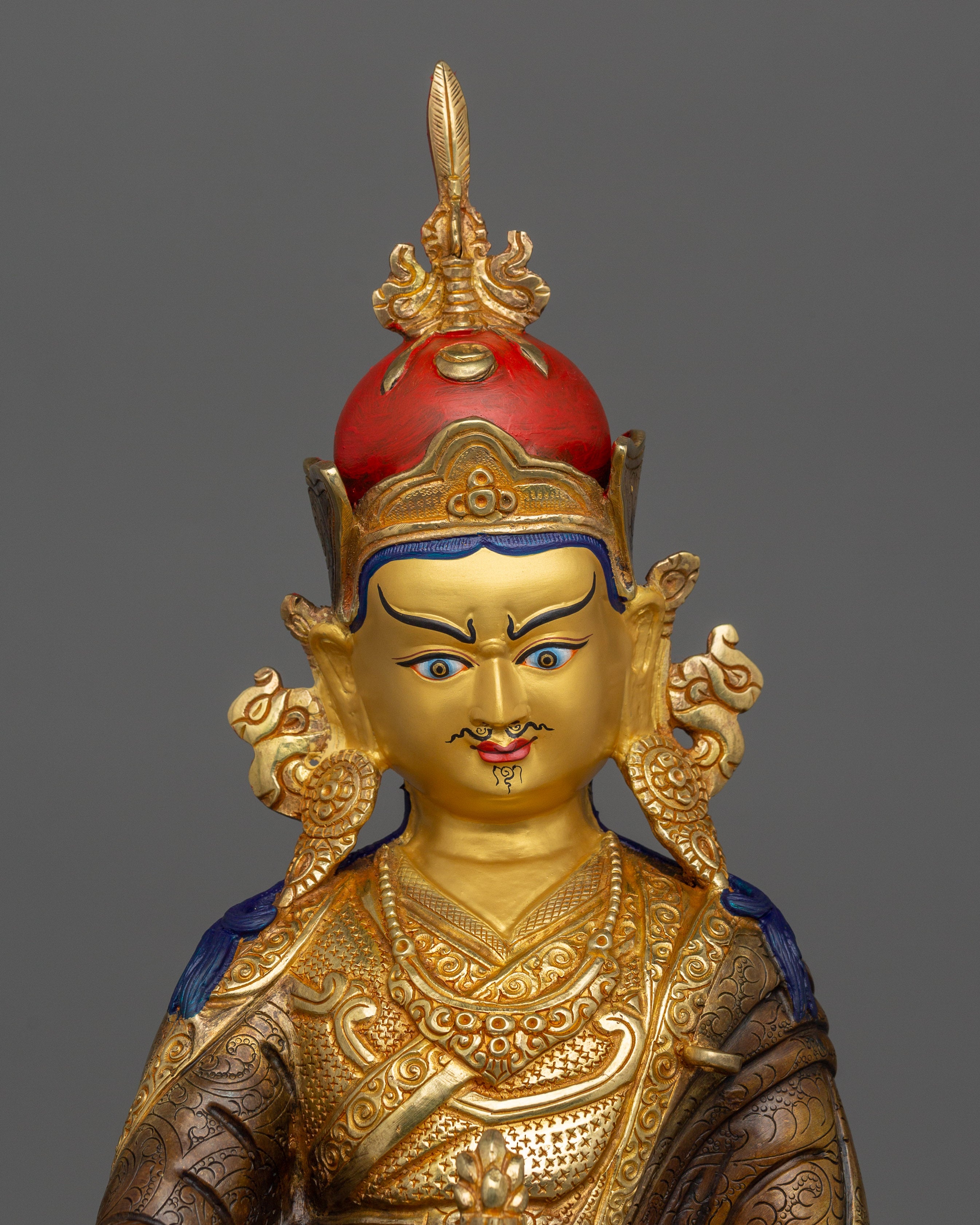 24K Gold Gilded Guru Rinpoche | Dharma Protector Deity