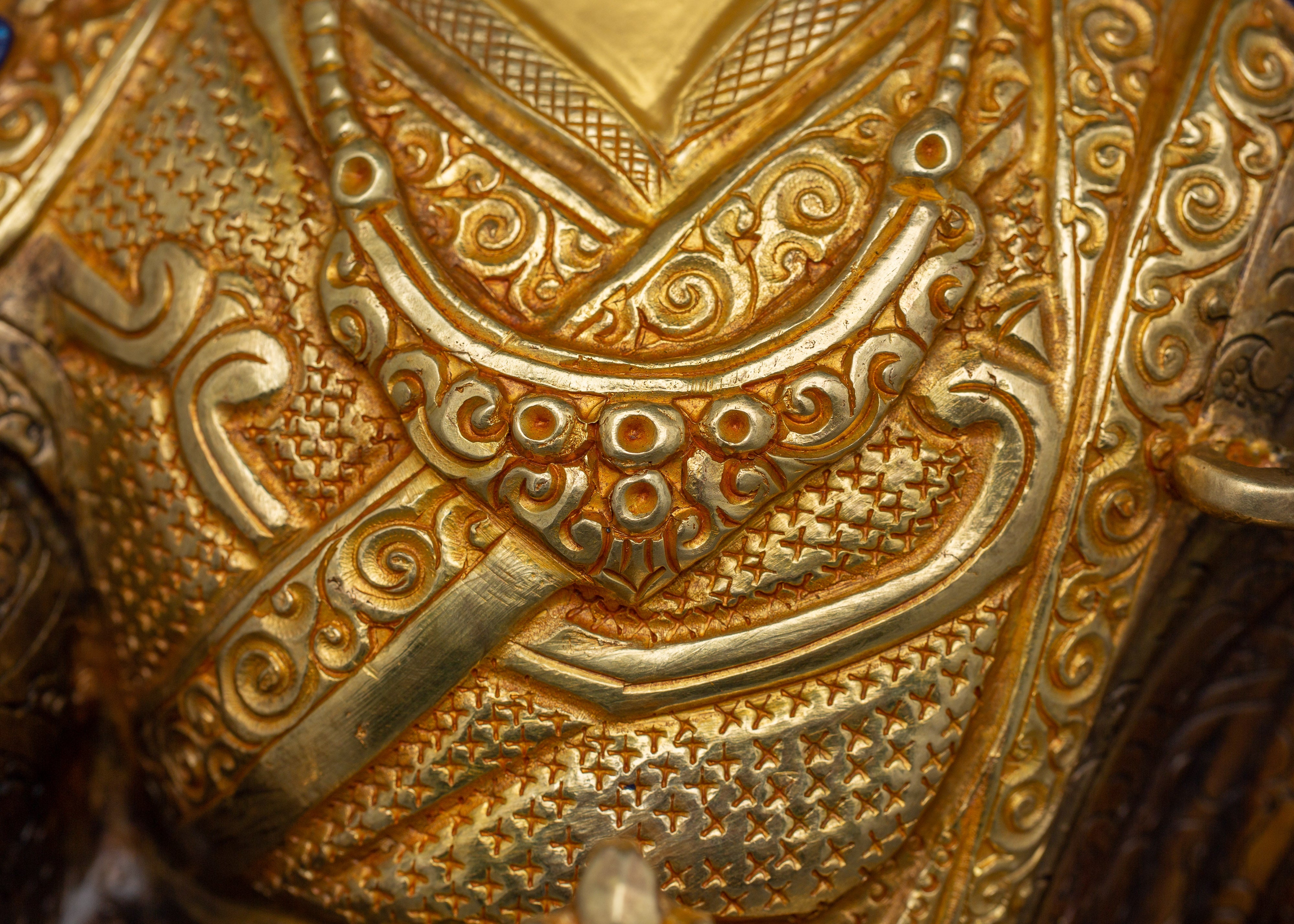 24K Gold Gilded Guru Rinpoche | Dharma Protector Deity