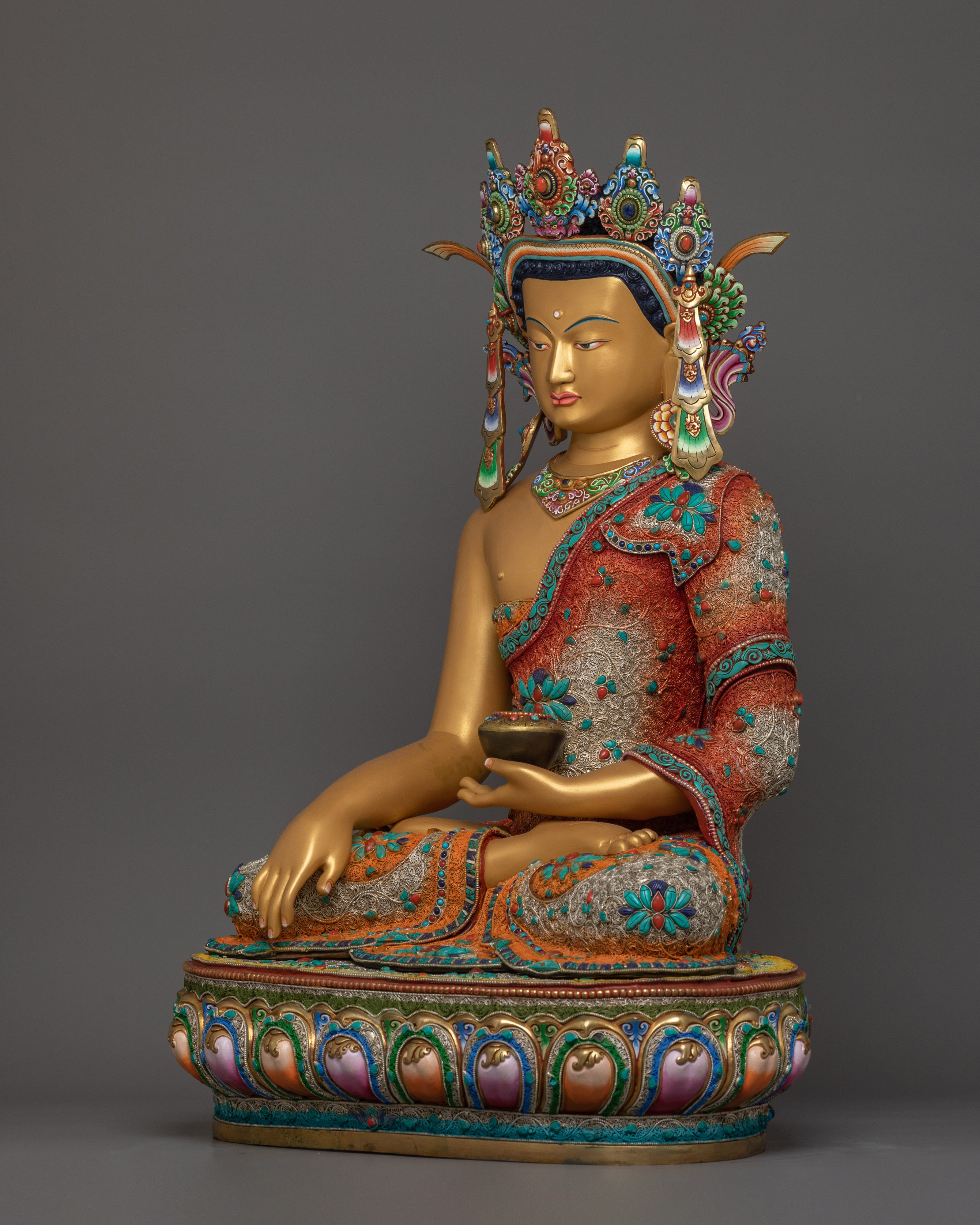 Royal Shakyamuni Buddha with Beautiful Crown | Divine Wisdom Symbol