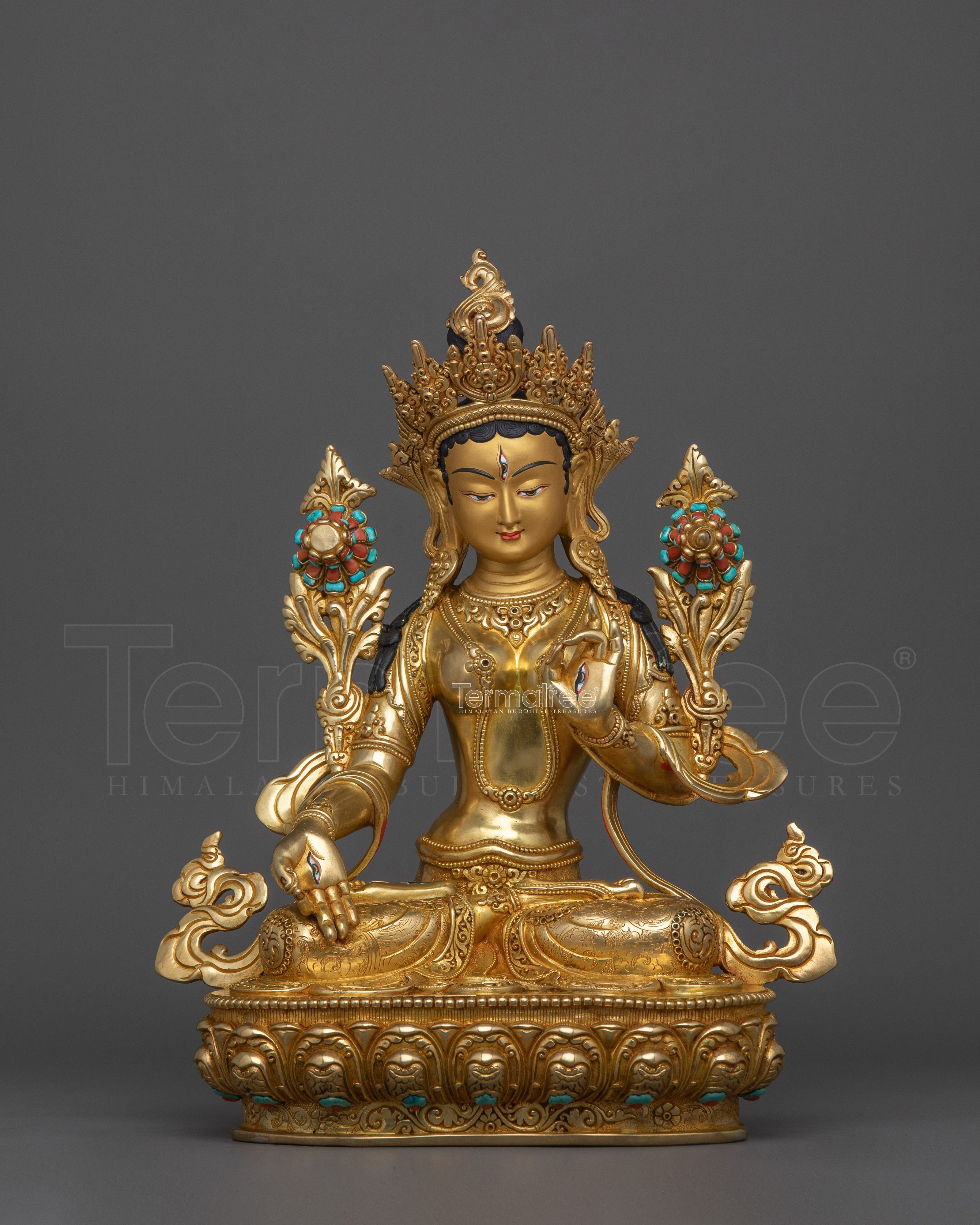Handcrafted Goddess White Tara Statue | Tara for Longevity and Healing