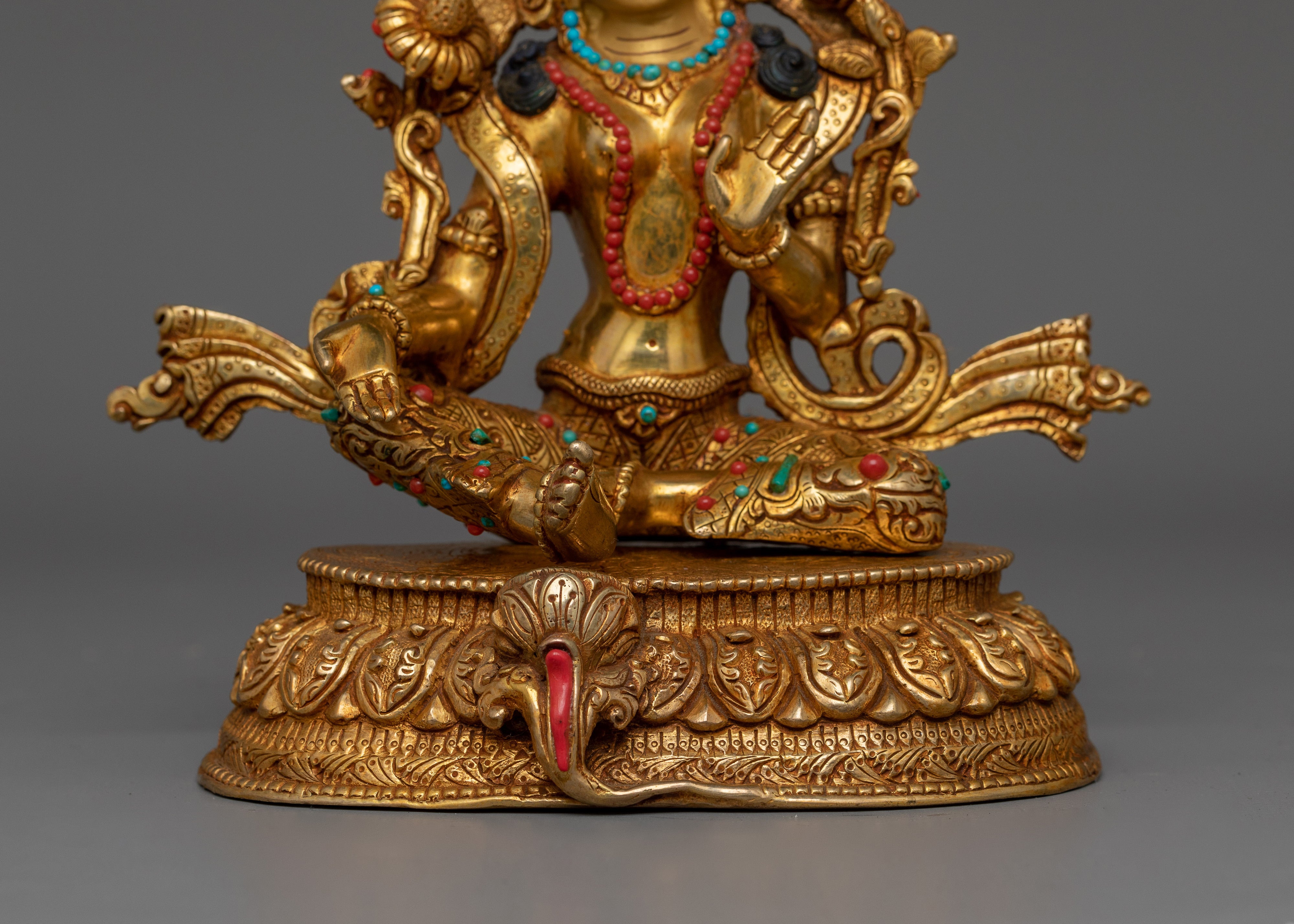 Handcrafted Green Tara Statue | Divine Green Tara Altar Figurine