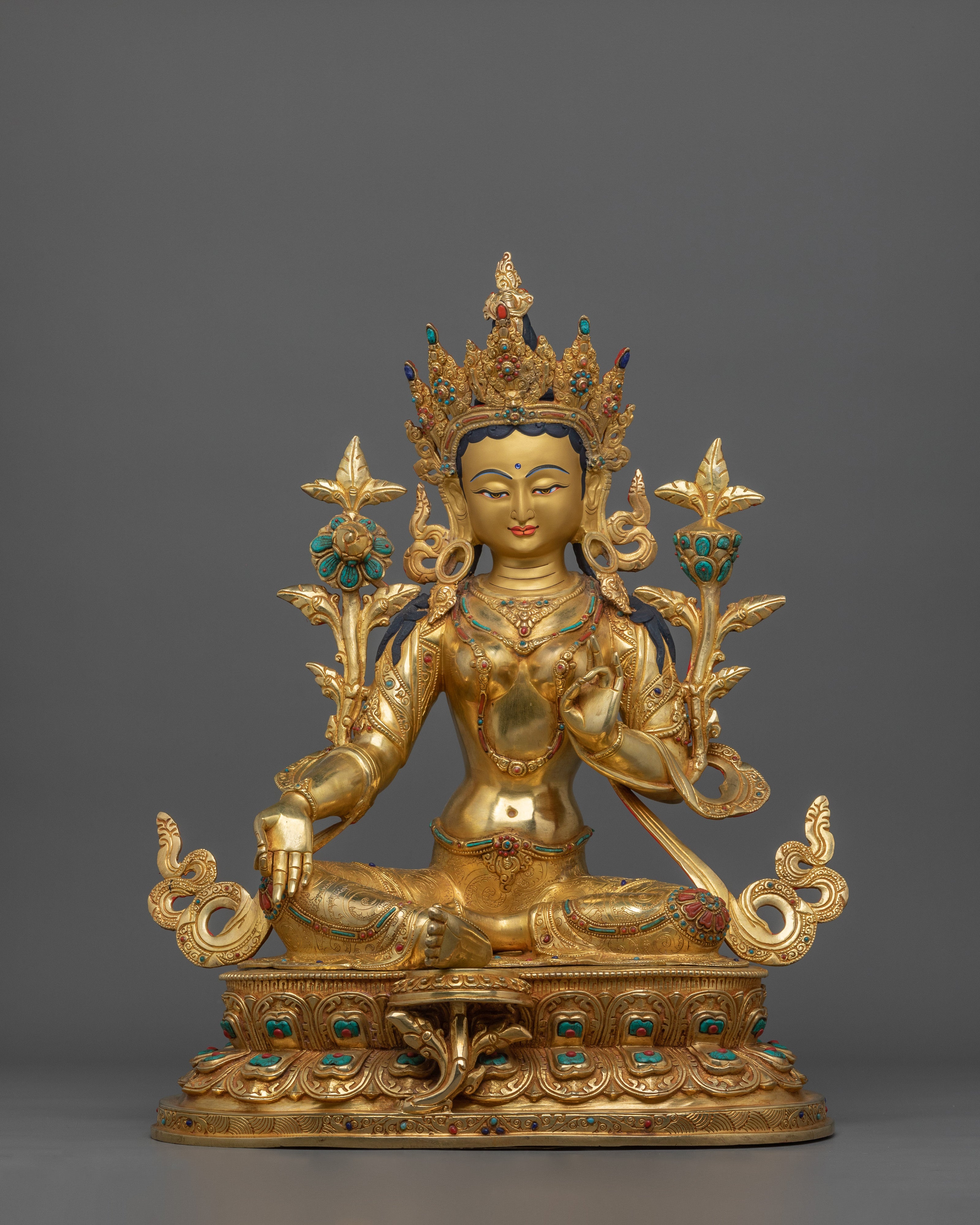 Buddhist Figurine Green Tara | Divine Feminine Sculpture