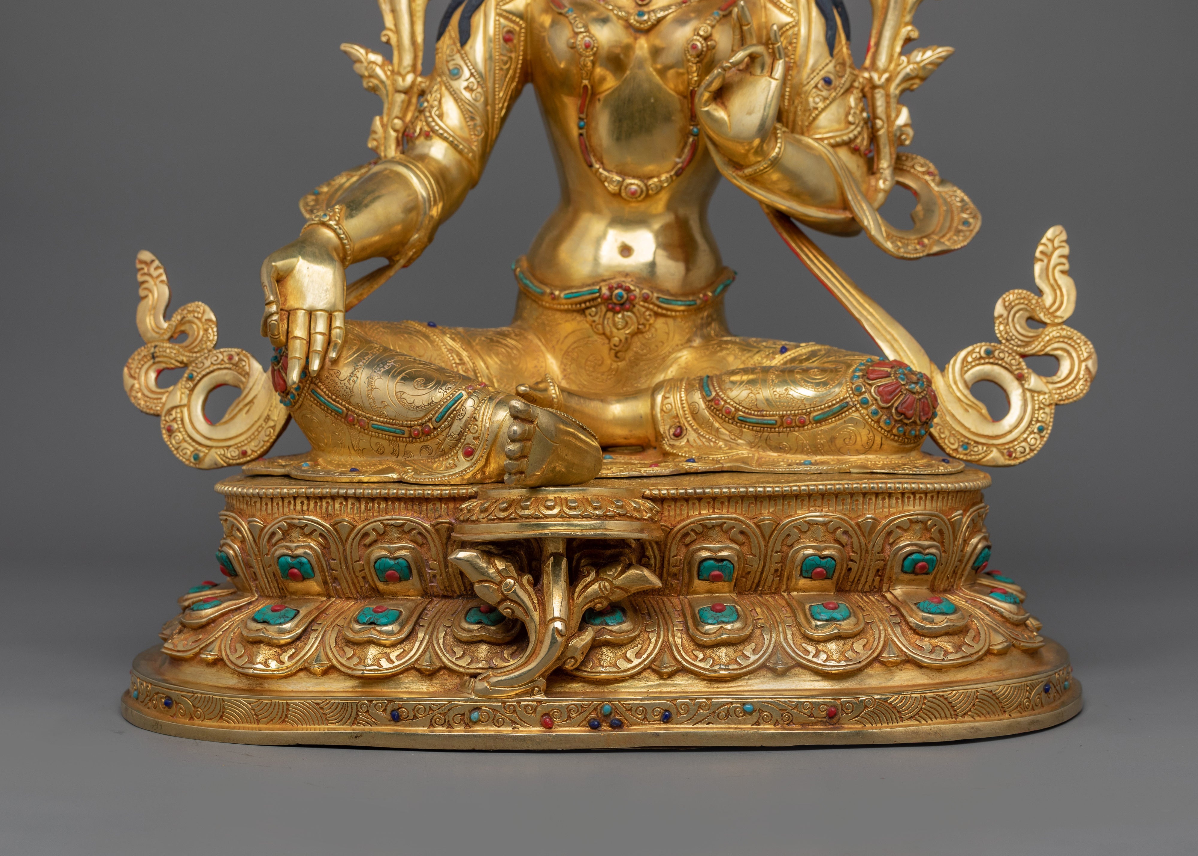 Buddhist Figurine Green Tara | Divine Feminine Sculpture