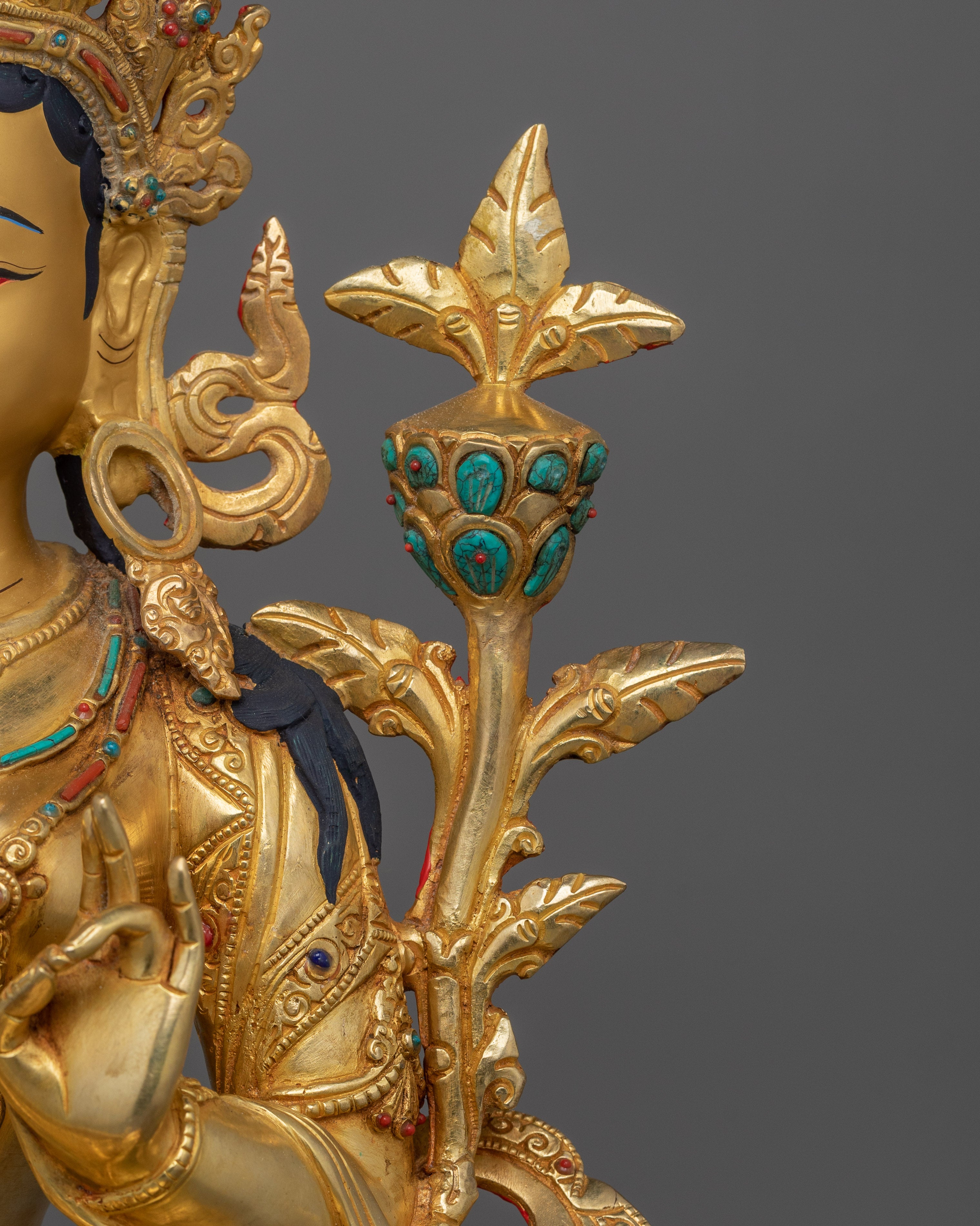 Buddhist Figurine Green Tara | Divine Feminine Sculpture