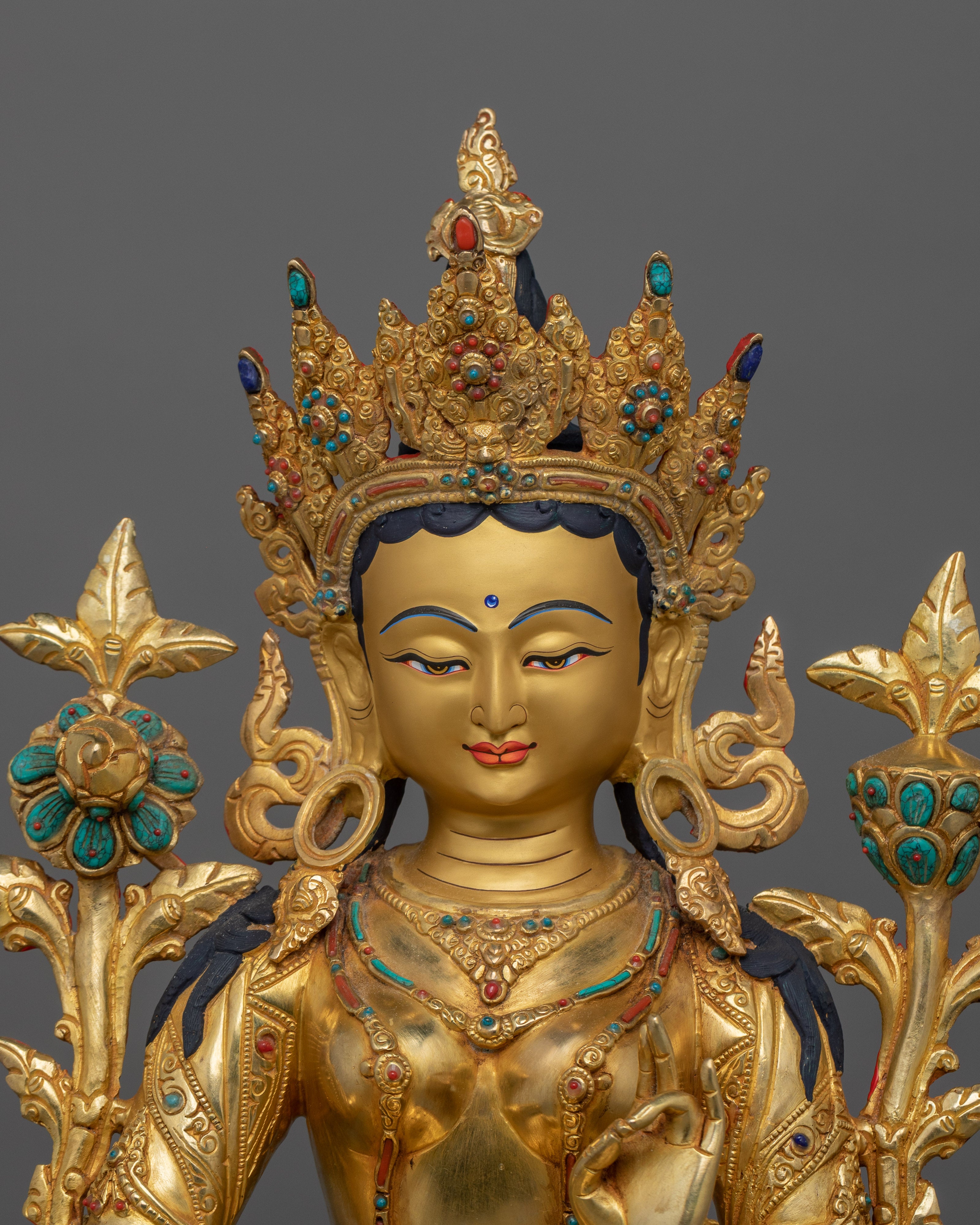 Buddhist Figurine Green Tara | Divine Feminine Sculpture